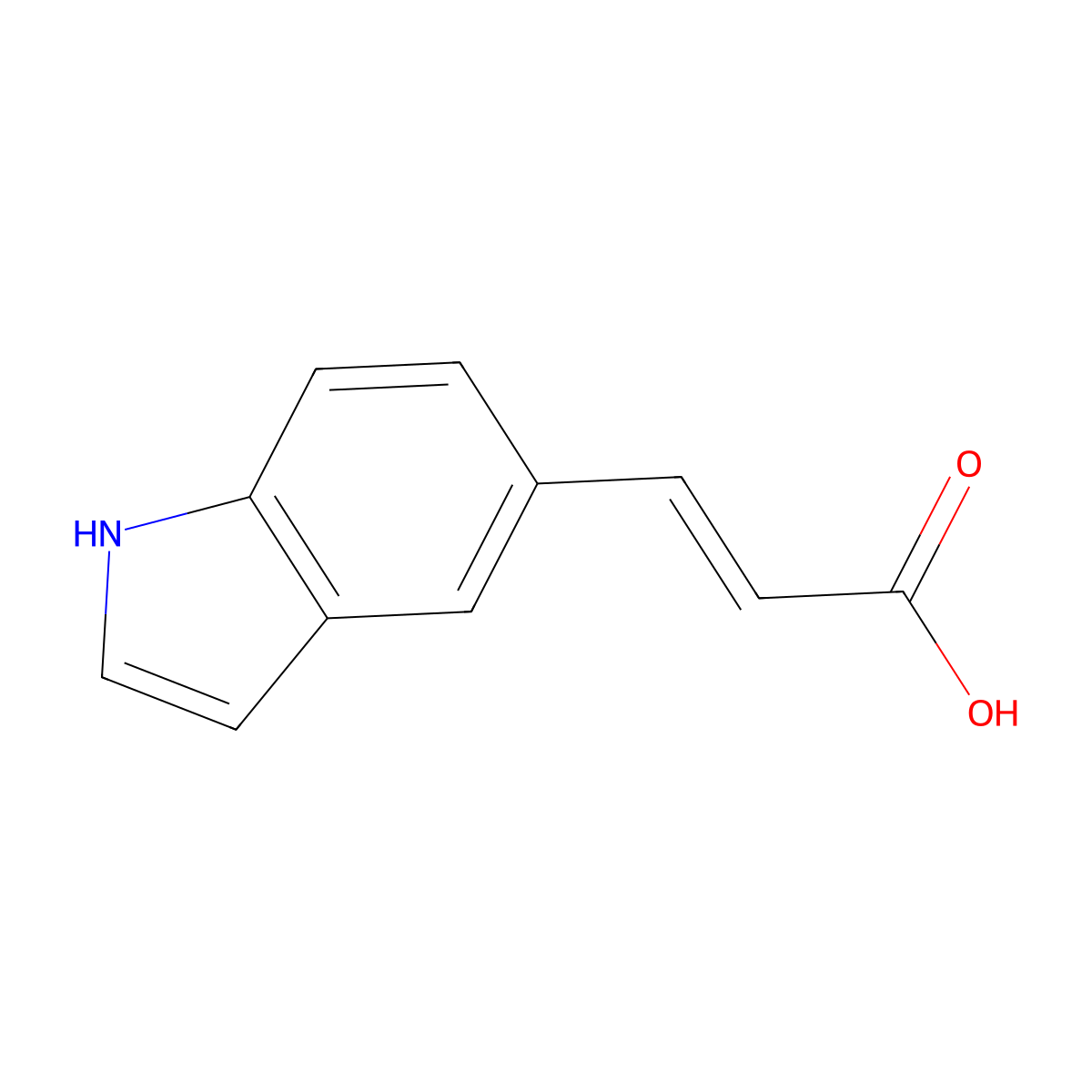 (E)-3-(1H-indol-5-yl)acrylic acid molecular structure, CAS 179626-79-0