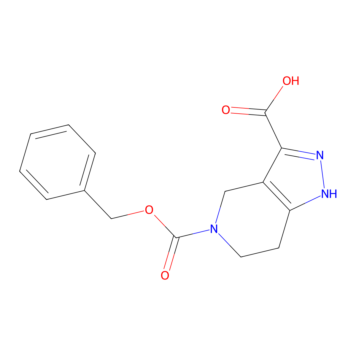 5-[(benzyloxy)carbonyl]-1H,4H,5H,6H,7H-pyrazolo[4,3-c]pyridine-3-carboxylic acid molecular structure, CAS 1796273-87-4