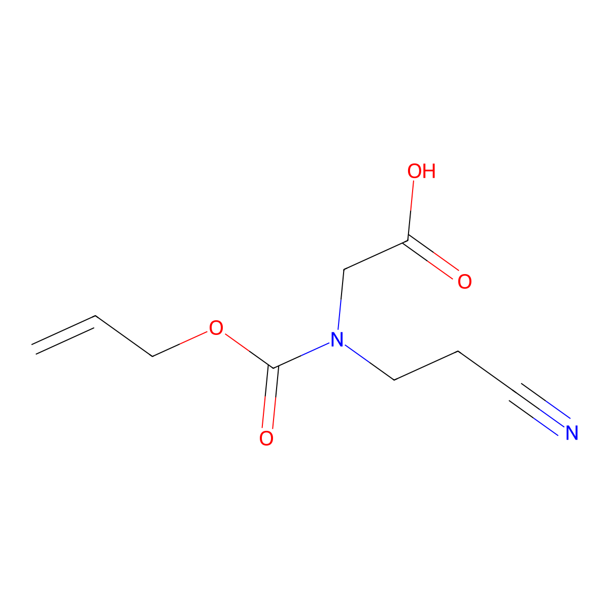2-[(2-Cyanoethyl)[(prop-2-en-1-yloxy)carbonyl]amino]acetic acid molecular structure, CAS 1796291-49-0