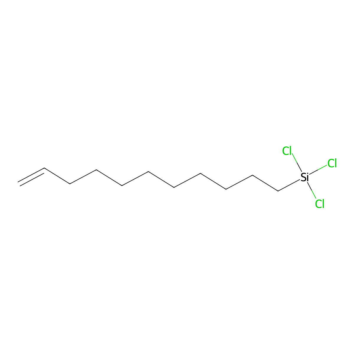 10-Undecenyltrichlorosilane molecular structure, CAS 17963-29-0
