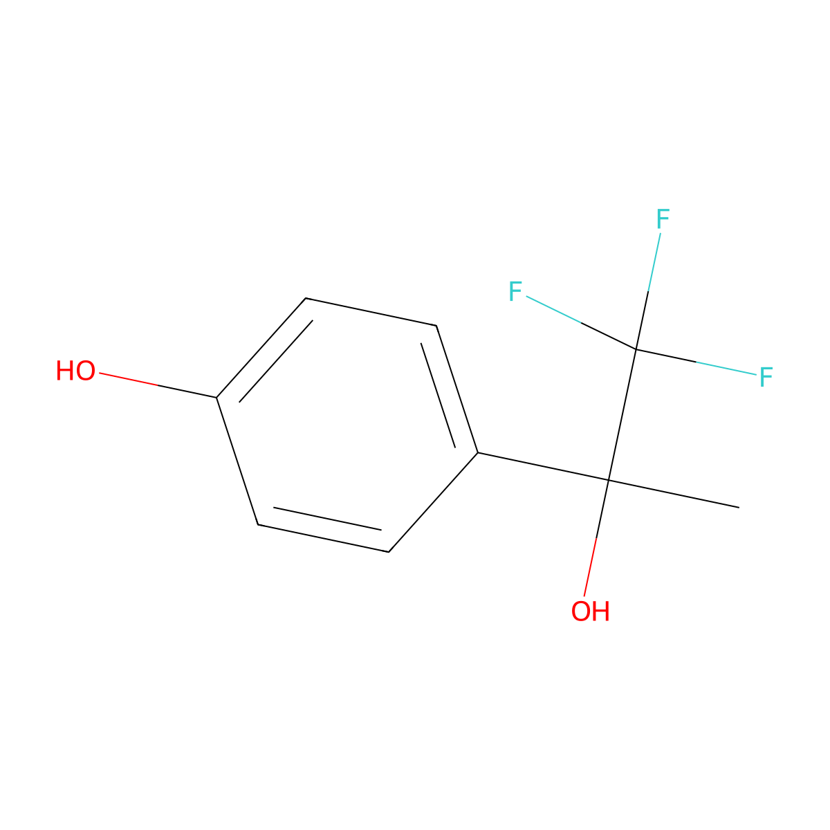 4-(1,1,1-Trifluoro-2-hydroxypropan-2-yl)phenol molecular structure, CAS 179632-68-9
