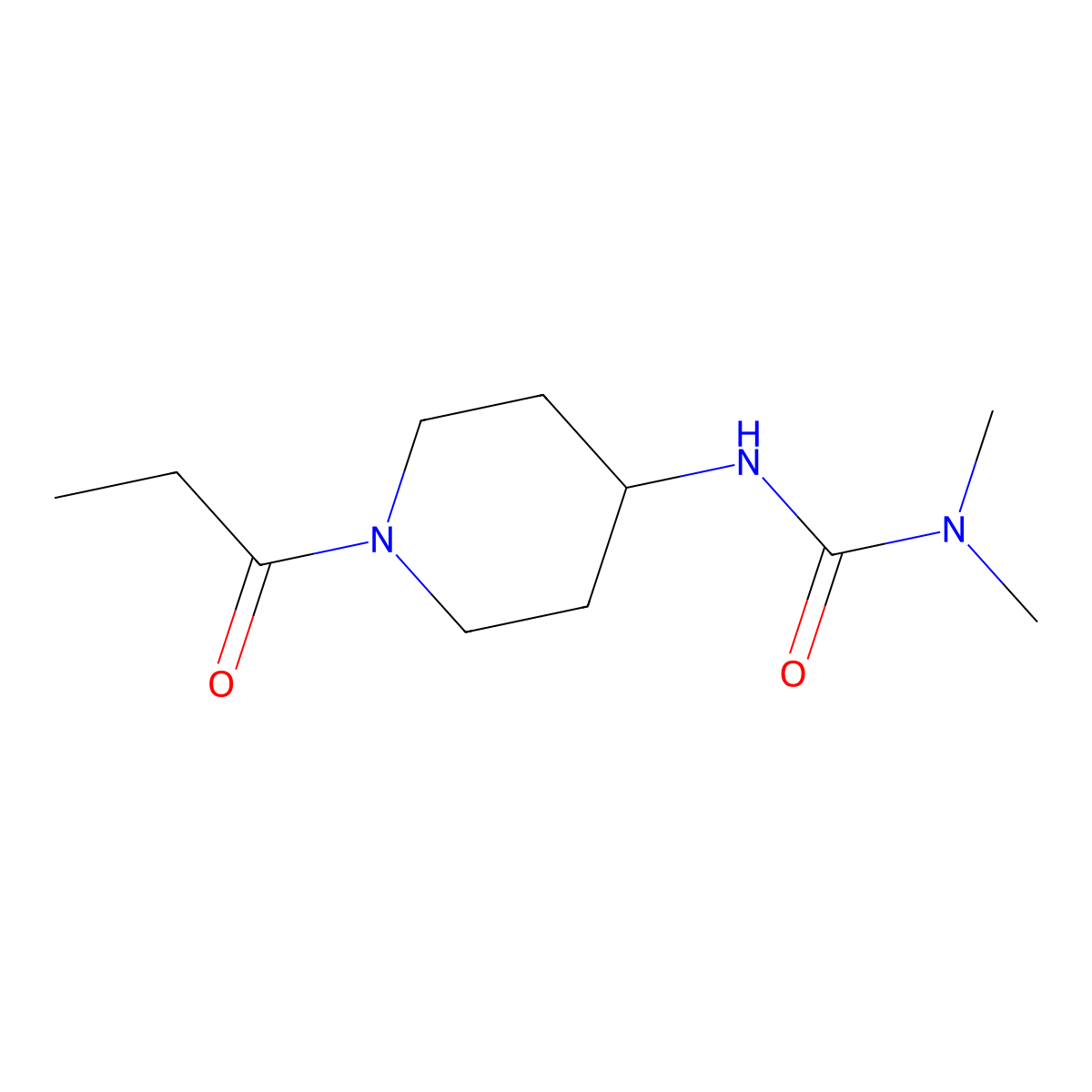 1,1-Dimethyl-3-(1-propanoylpiperidin-4-yl)urea molecular structure, CAS 1796334-26-3