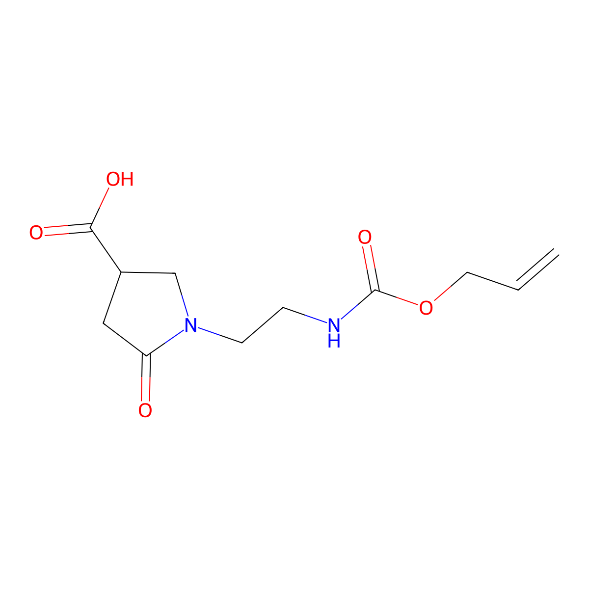 5-Oxo-1-(2-{[(prop-2-en-1-yloxy)carbonyl]amino}ethyl)pyrrolidine-3-carboxylic acid molecular structure, CAS 1796395-19-1