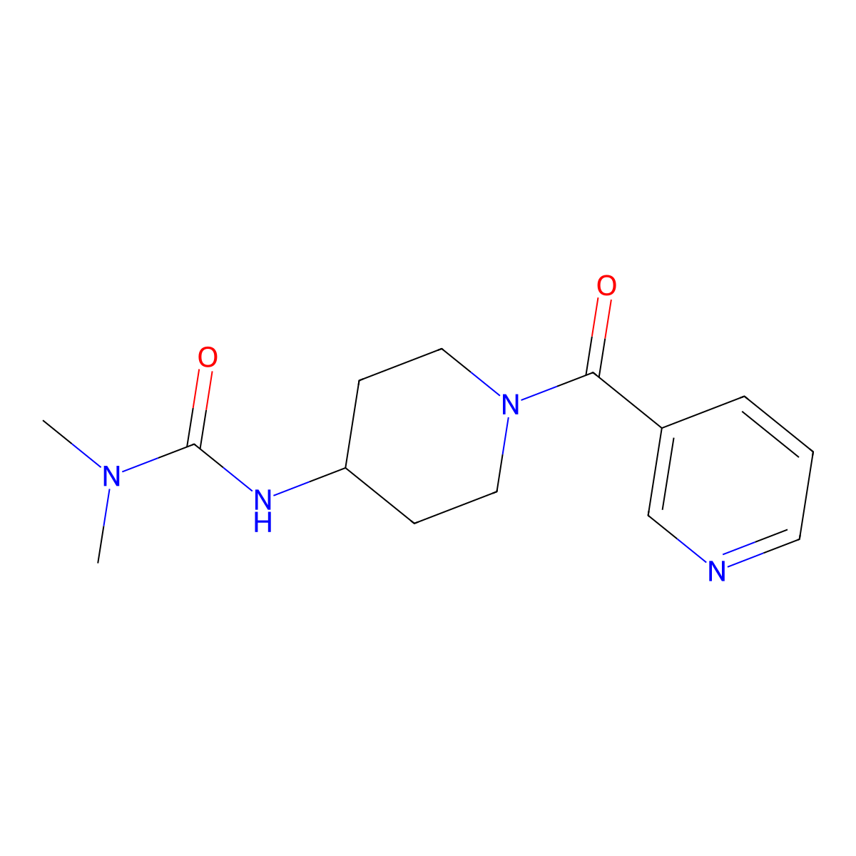 1,1-Dimethyl-3-[1-(pyridine-3-carbonyl)piperidin-4-yl]urea molecular structure, CAS 1796397-33-5