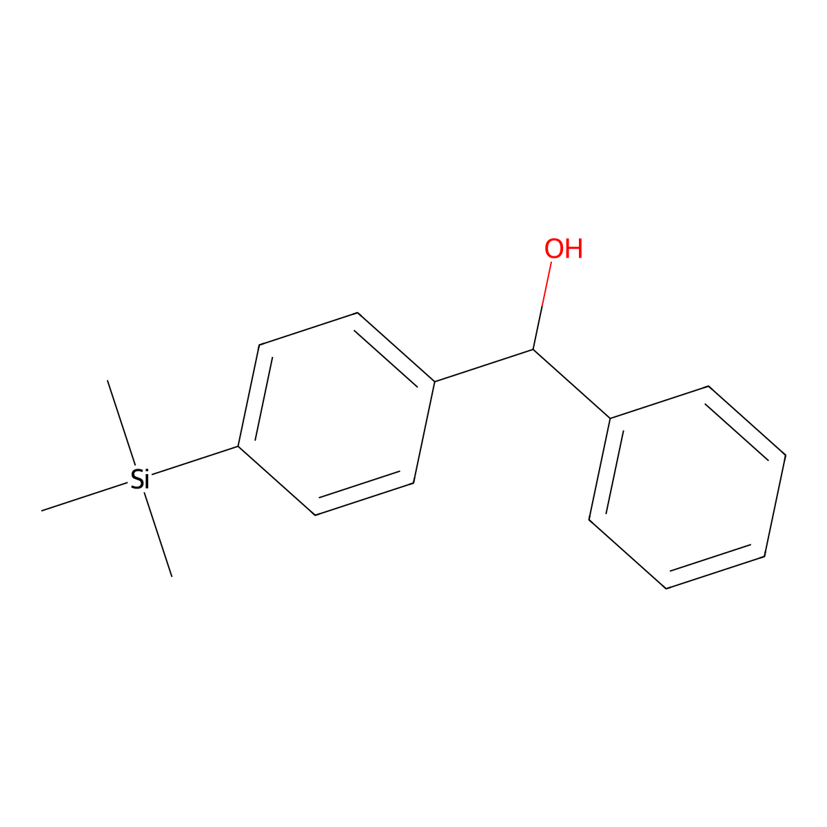 4-(Trimethylsilyl)benzhydrol molecular structure, CAS 17964-15-7