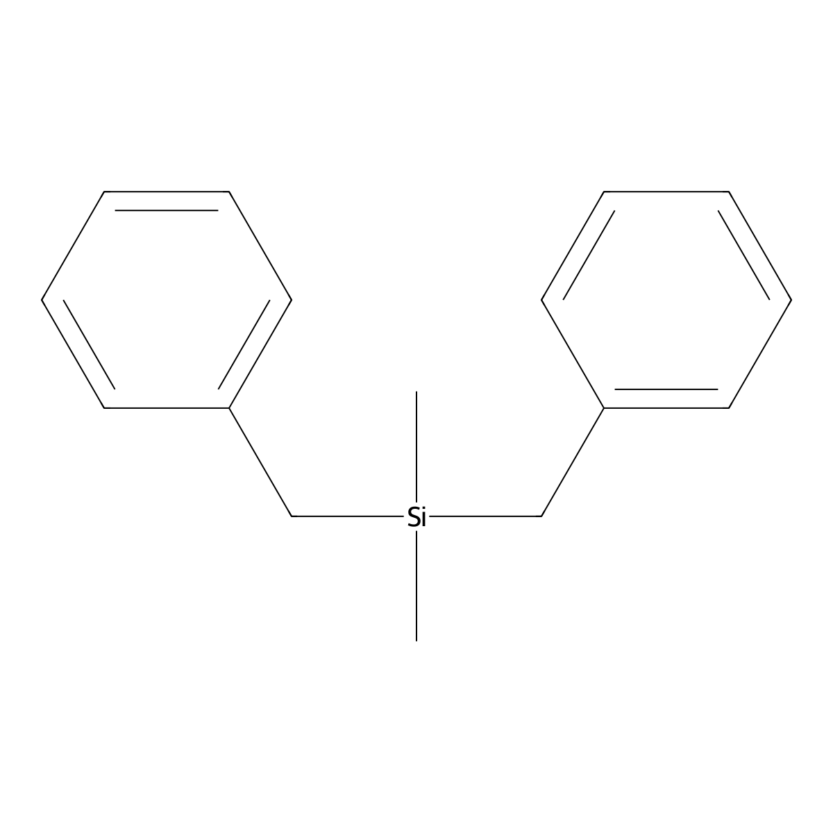Benzene, 1,1'-((dimethylsilylene)bis(methylene))bis- molecular structure, CAS 17964-30-6
