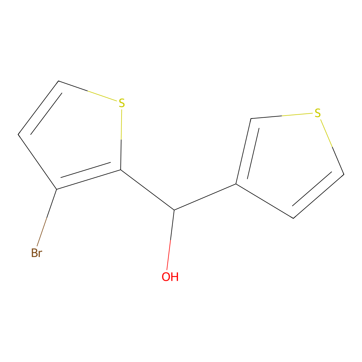 3-Bromo-2-thienyl-(3-thienyl)methanol molecular structure, CAS 17964-88-4