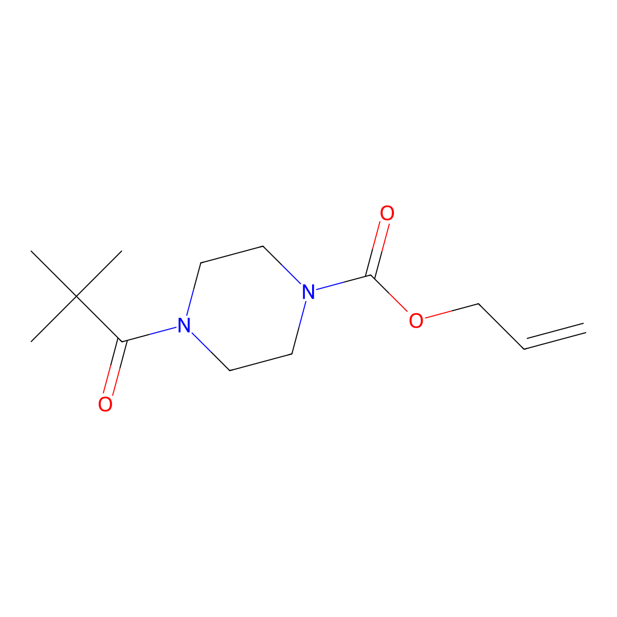 Prop-2-en-1-yl 4-(2,2-dimethylpropanoyl)piperazine-1-carboxylate molecular structure, CAS 1796414-02-2