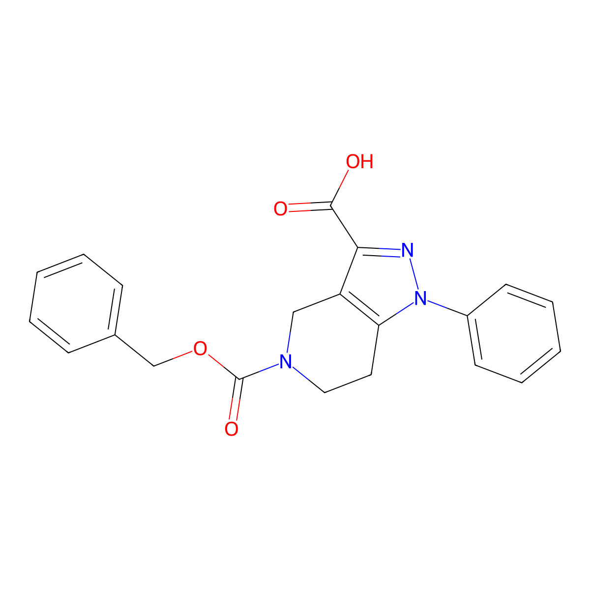 5-[(benzyloxy)carbonyl]-1-phenyl-1H,4H,5H,6H,7H-pyrazolo[4,3-c]pyridine-3-carboxylic acid molecular structure, CAS 1796479-48-5