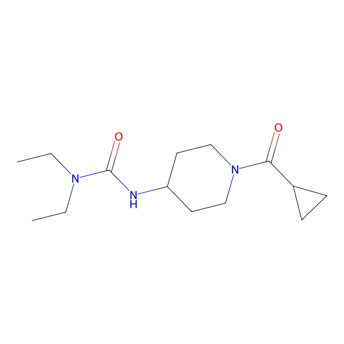 1-(1-Cyclopropanecarbonylpiperidin-4-YL)-3,3-diethylurea molecular structure, CAS 1796488-97-5