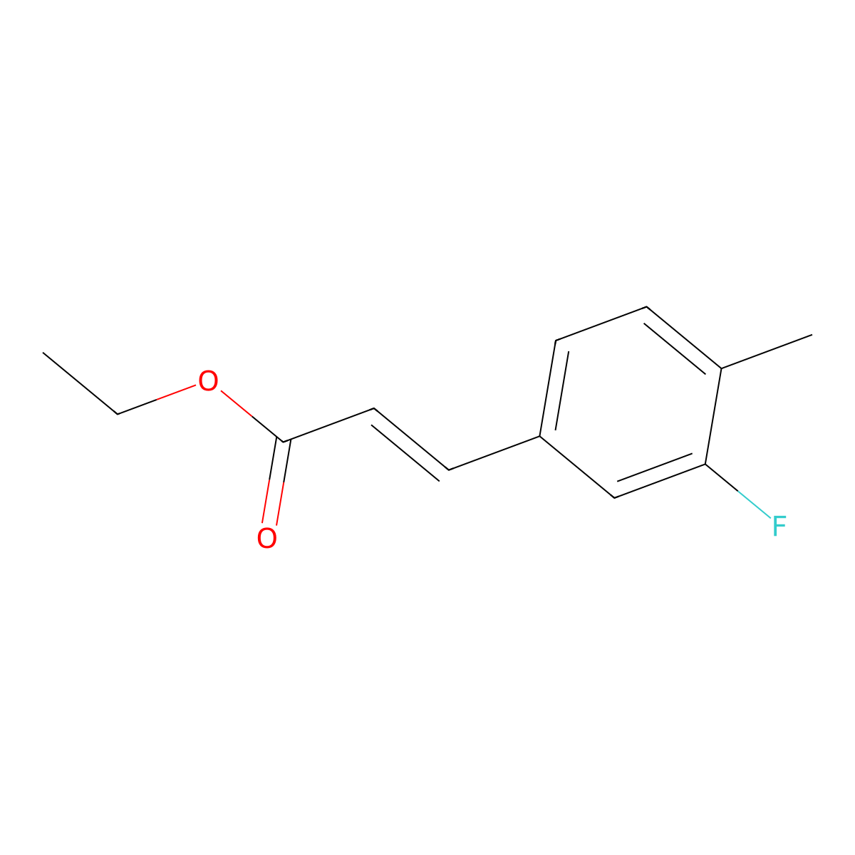 Ethyl (2E)-3-(3-fluoro-4-methylphenyl)prop-2-enoate molecular structure, CAS 1796552-14-1