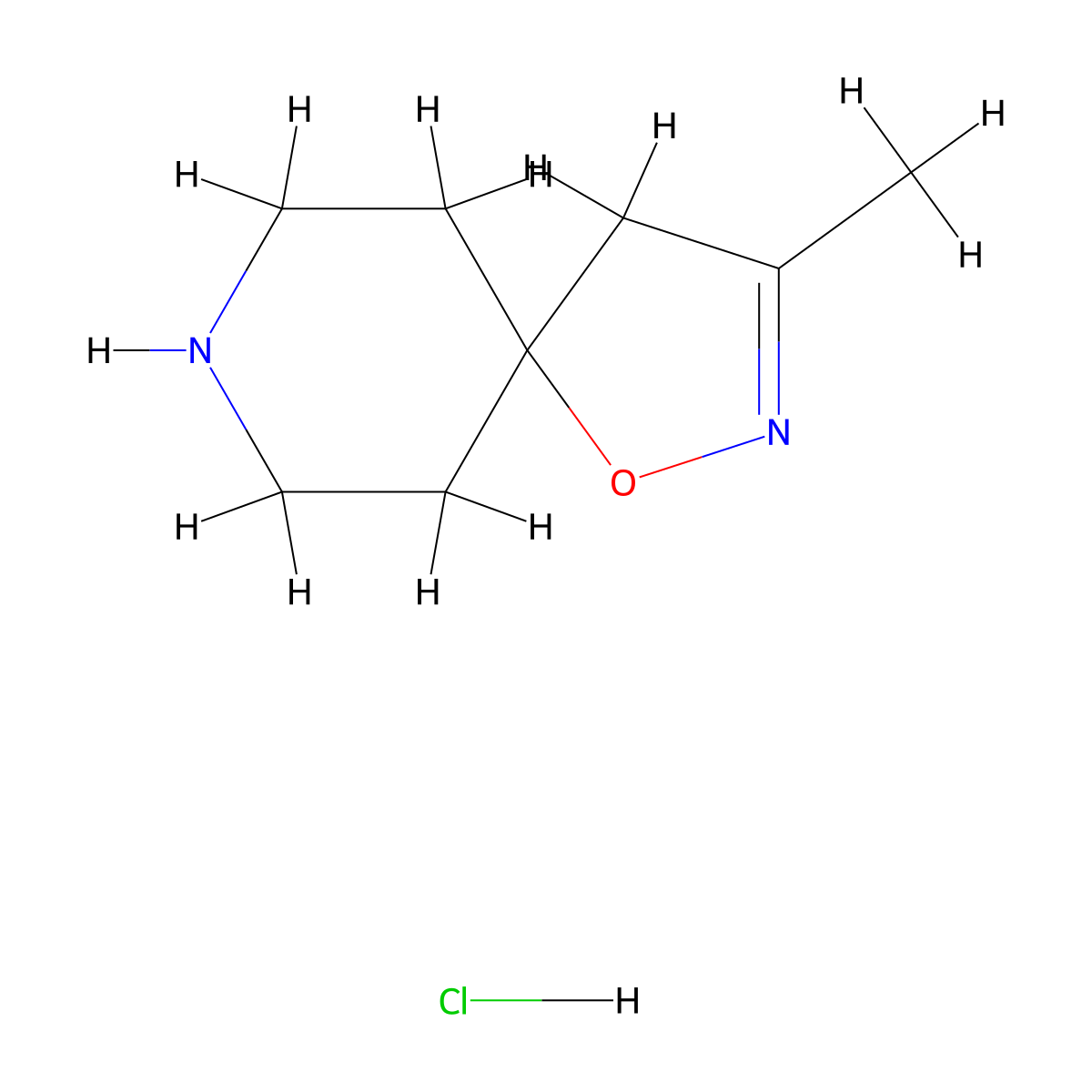 3-Methyl-1-oxa-2,8-diazaspiro(4.5)dec-2-ene hydrochloride molecular structure, CAS 1796557-11-3
