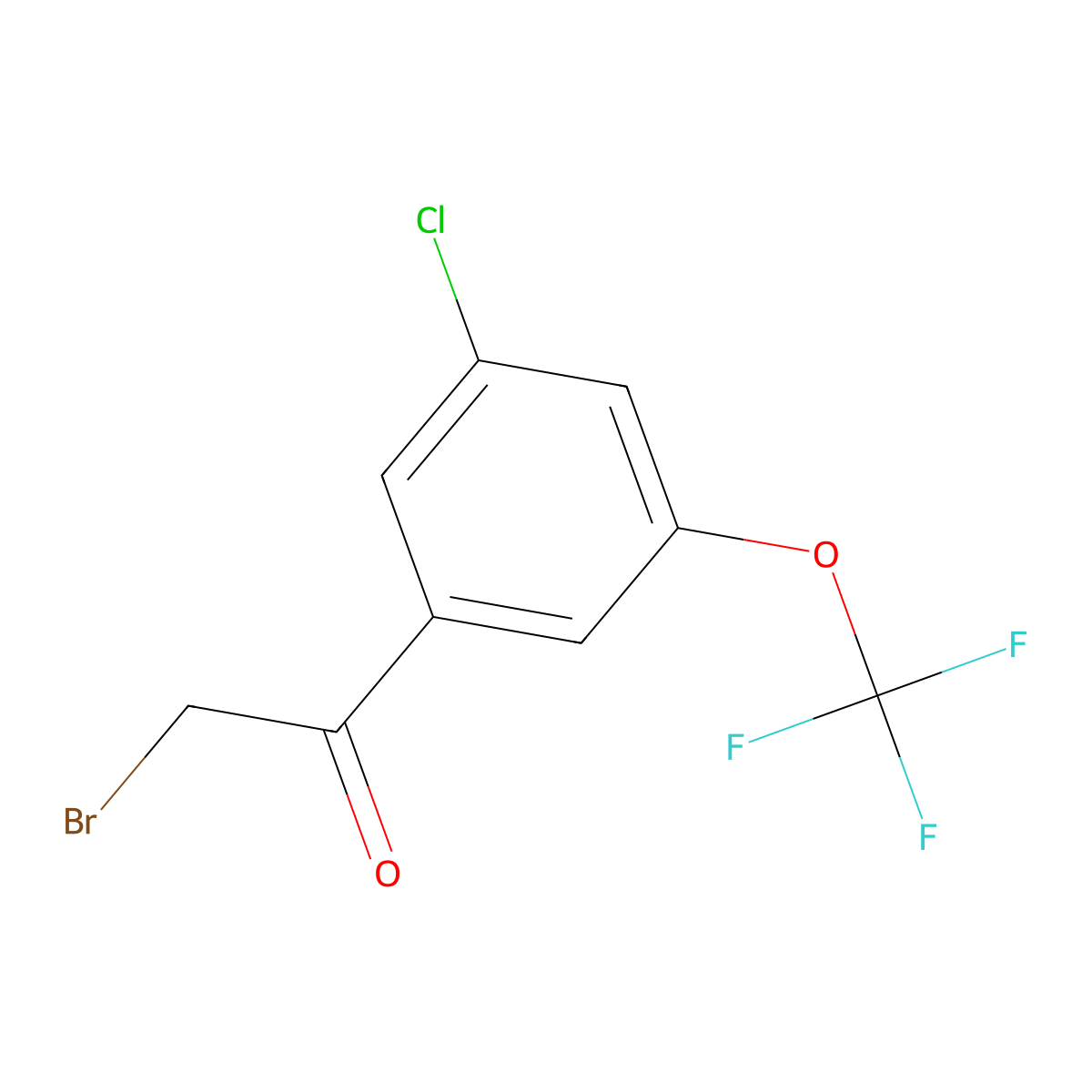 3-Chloro-5-(trifluoromethoxy)phenacyl bromide molecular structure, CAS 1796558-59-2