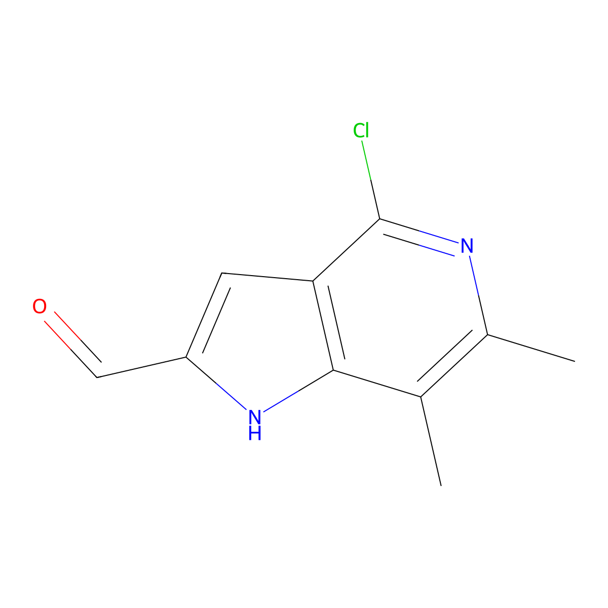 4-Chloro-6,7-dimethyl-1H-pyrrolo[3,2-c]pyridine-2-carbaldehyde molecular structure, CAS 1796562-75-8