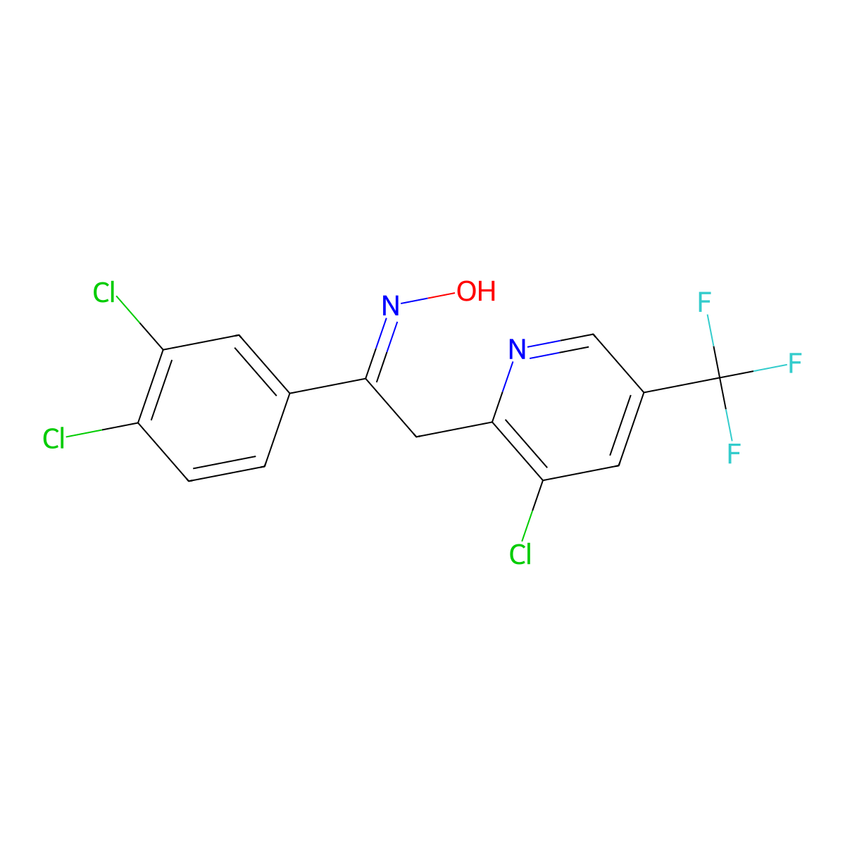 (Z)-N-{2-[3-chloro-5-(trifluoromethyl)pyridin-2-yl]-1-(3,4-dichlorophenyl)ethylidene}hydroxylamine molecular structure, CAS 1796581-20-8
