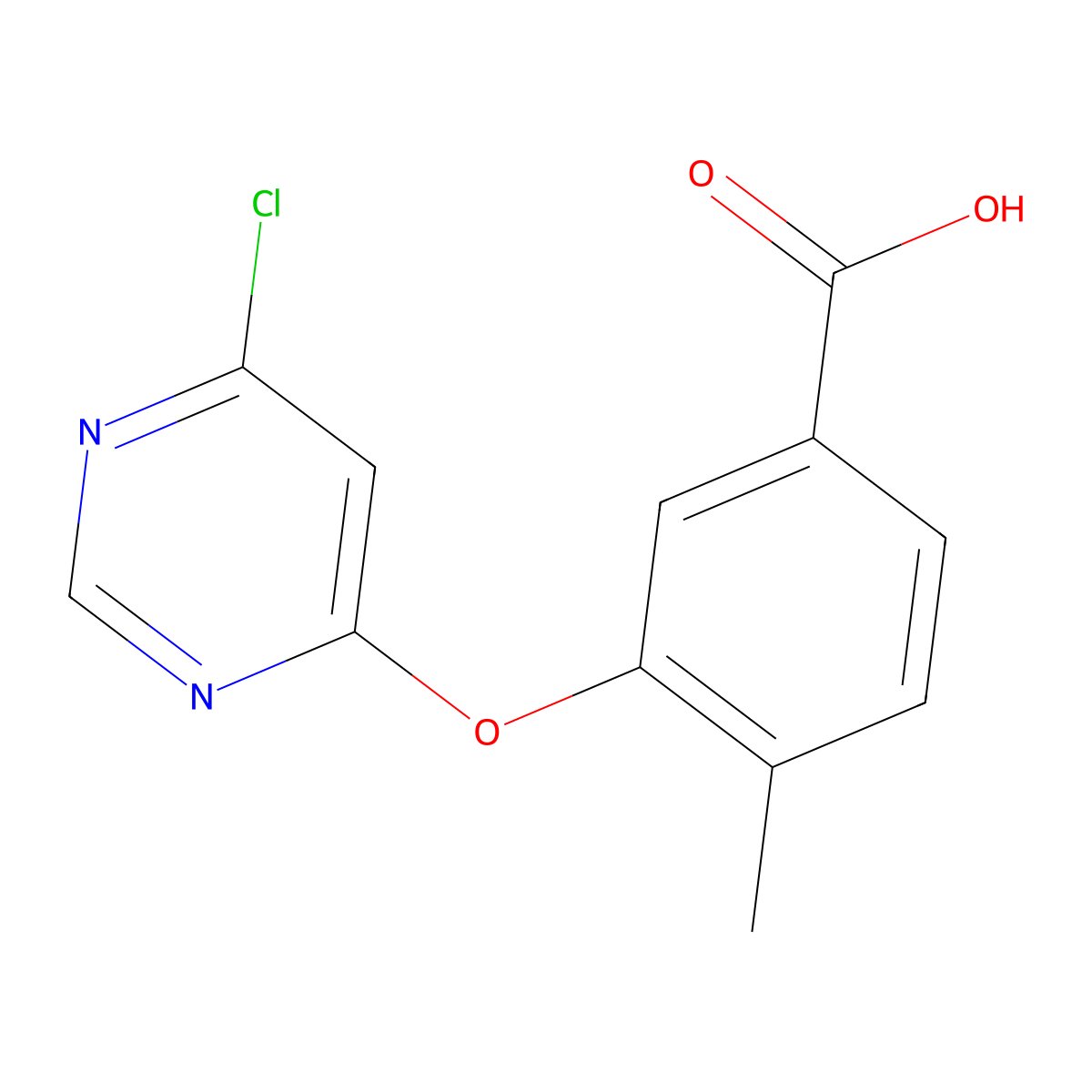 3-((6-Chloropyrimidin-4-yl)oxy)-4-methylbenzoic acid molecular structure, CAS 1796584-58-1