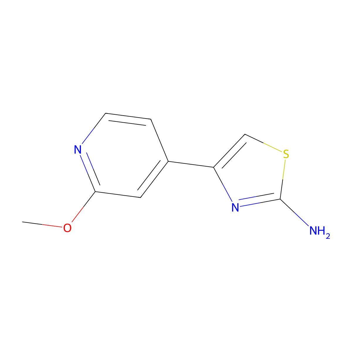 4-(2-Methoxypyridin-4-yl)-1,3-thiazol-2-amine molecular structure, CAS 1796587-68-2