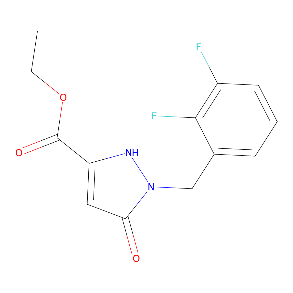 Ethyl 1-(2,3-difluorobenzyl)-5-hydroxy-1H-pyrazole-3-carboxylate molecular structure, CAS 1796588-04-9