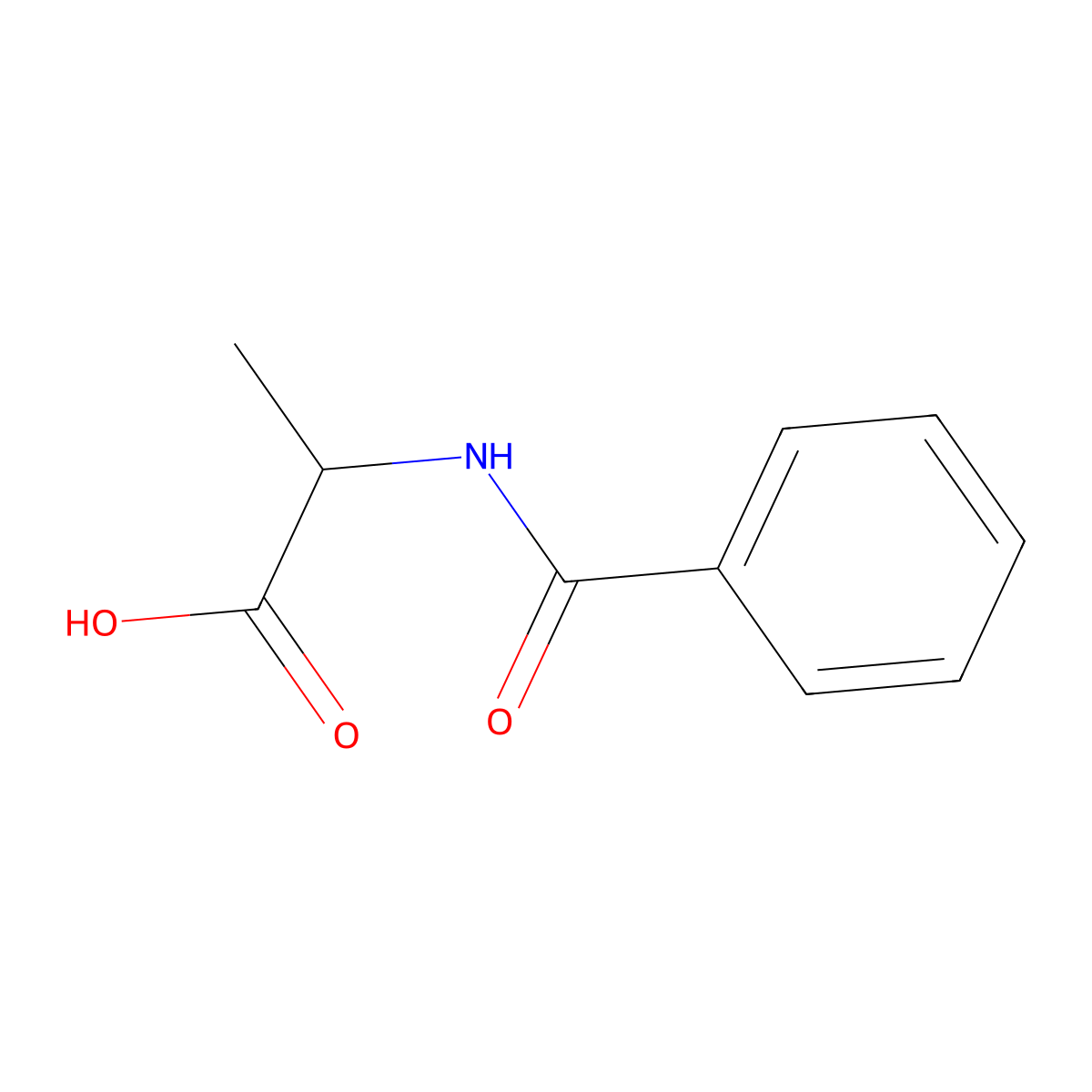 N-benzoyl-D-alanine molecular structure, CAS 17966-60-8