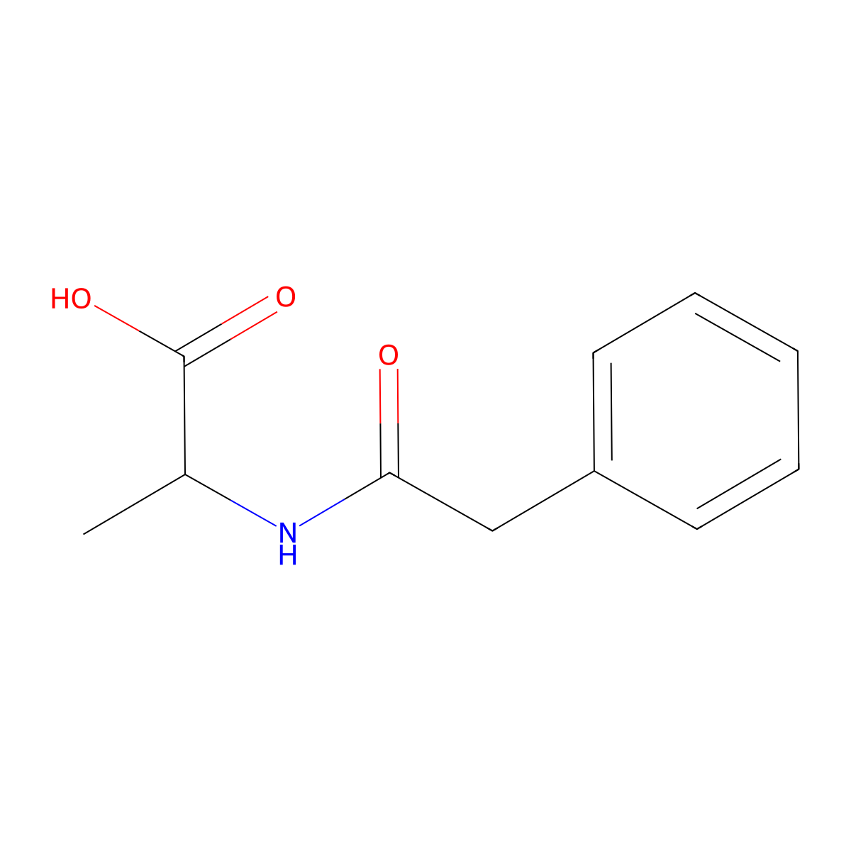N-(2-Phenylacetyl)alanine molecular structure, CAS 17966-65-3