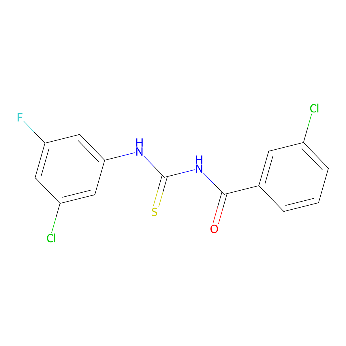3-Chloro-N-((3-Chloro-5-Fluorophenyl)Carbamothioyl)Benzamide molecular structure, CAS 1796641-12-7