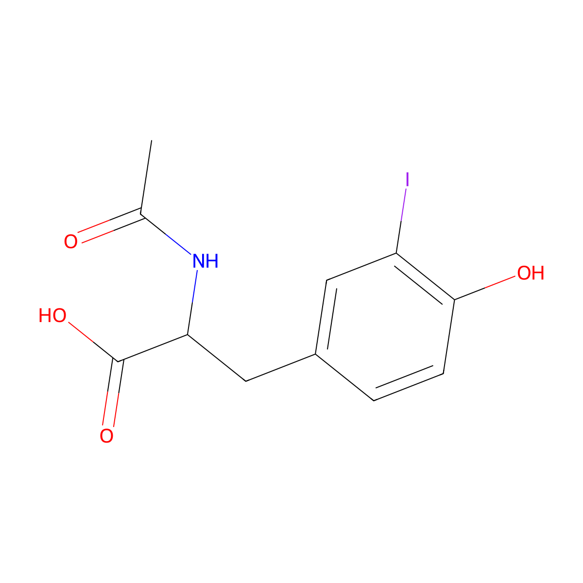 (2R)-2-acetamido-3-(4-hydroxy-3-iodophenyl)propanoic acid molecular structure, CAS 1796641-45-6