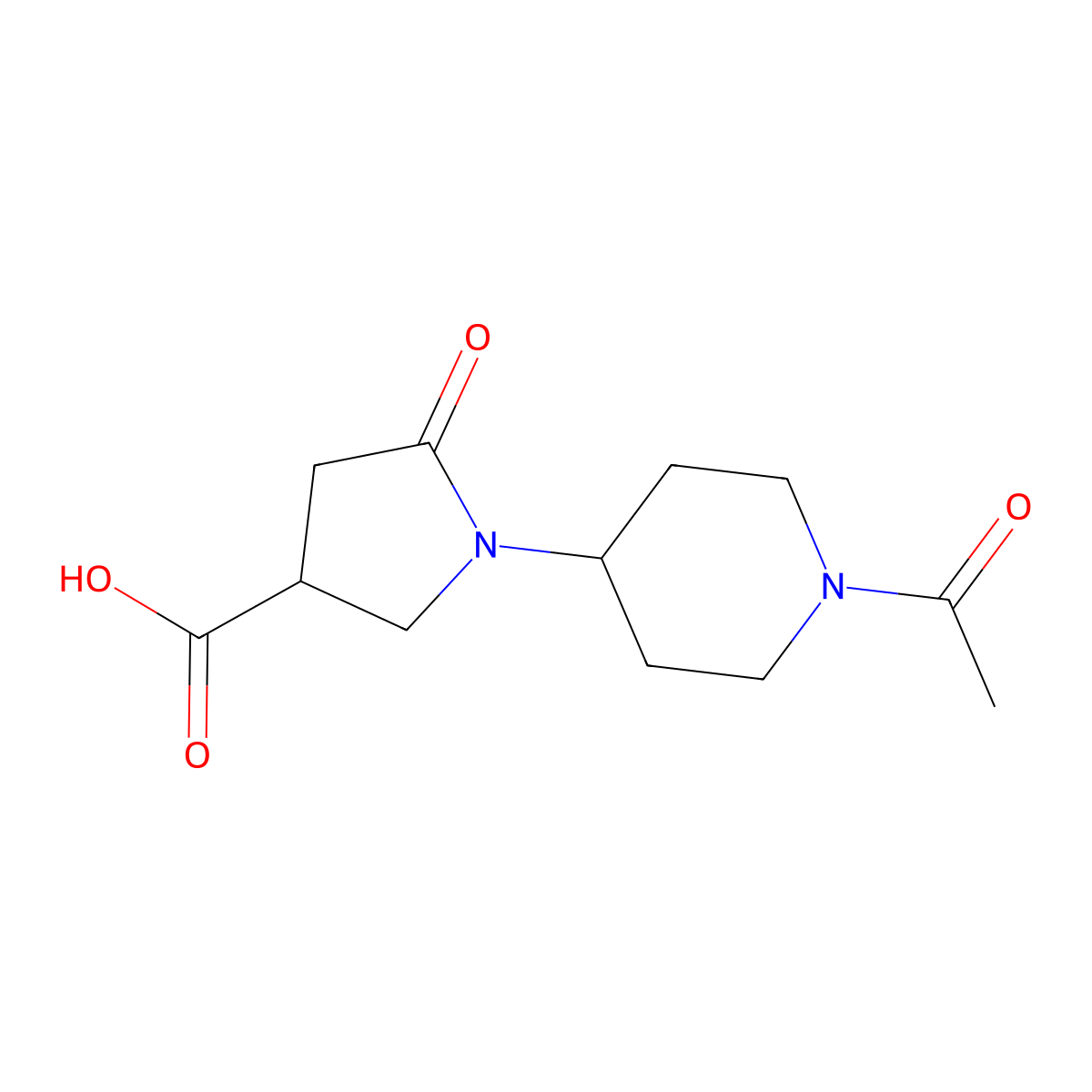 1-(1-Acetylpiperidin-4-yl)-5-oxopyrrolidine-3-carboxylic acid molecular structure, CAS 1796724-67-8
