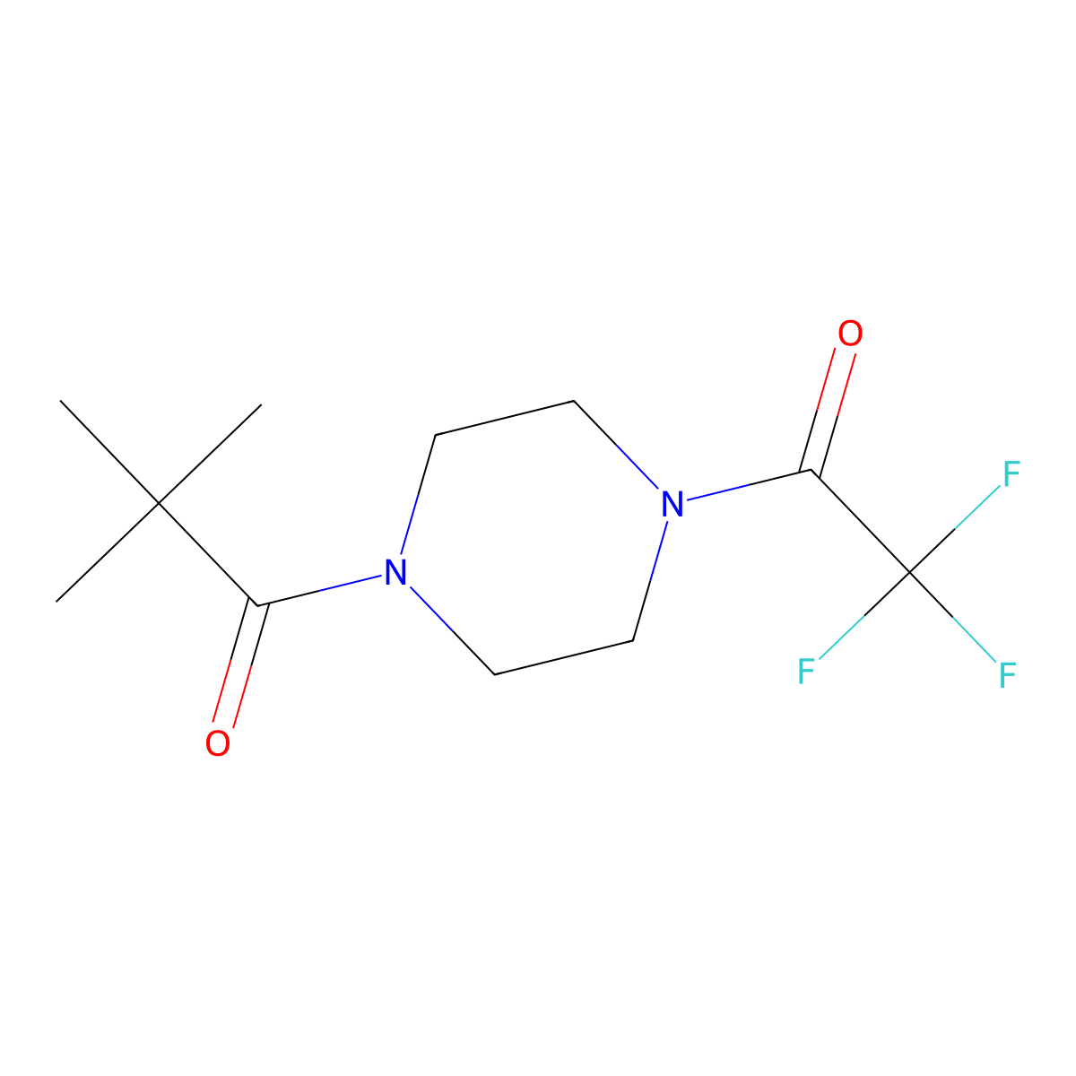 2,2-Dimethyl-1-[4-(trifluoroacetyl)piperazin-1-yl]propan-1-one molecular structure, CAS 1796750-84-9