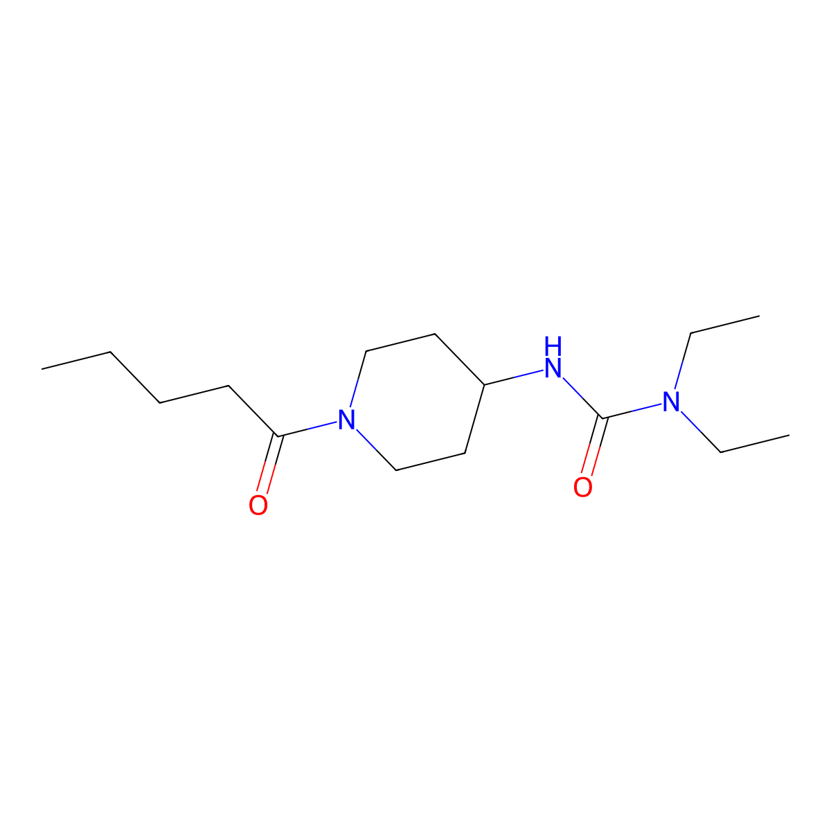 3,3-Diethyl-1-(1-pentanoylpiperidin-4-YL)urea molecular structure, CAS 1796781-31-1