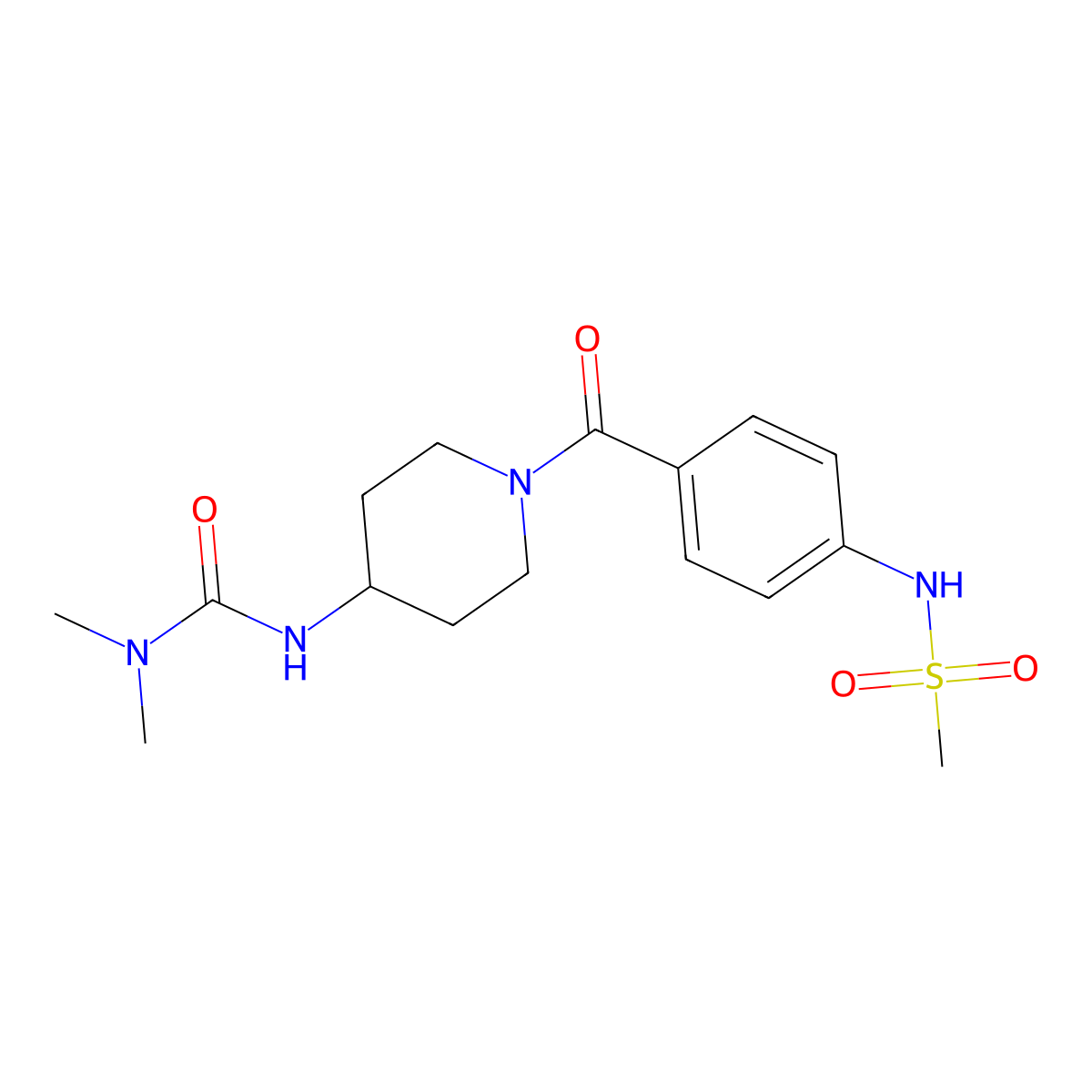 1-[1-(4-Methanesulfonamidobenzoyl)piperidin-4-YL]-3,3-dimethylurea molecular structure, CAS 1796796-50-3