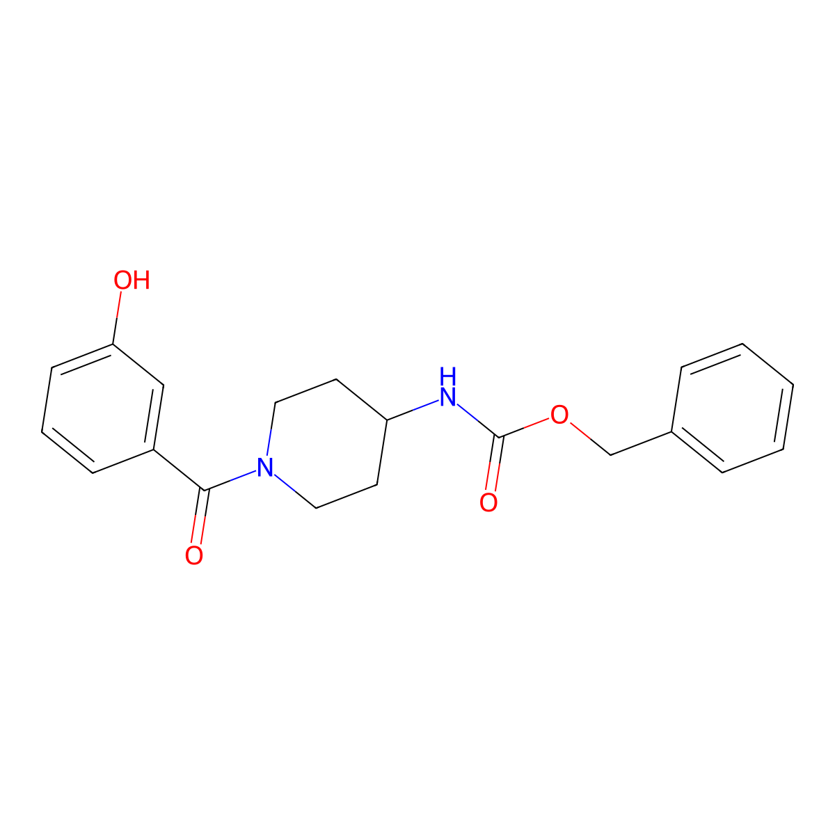 benzyl N-[1-(3-hydroxybenzoyl)piperidin-4-yl]carbamate molecular structure, CAS 1796797-66-4