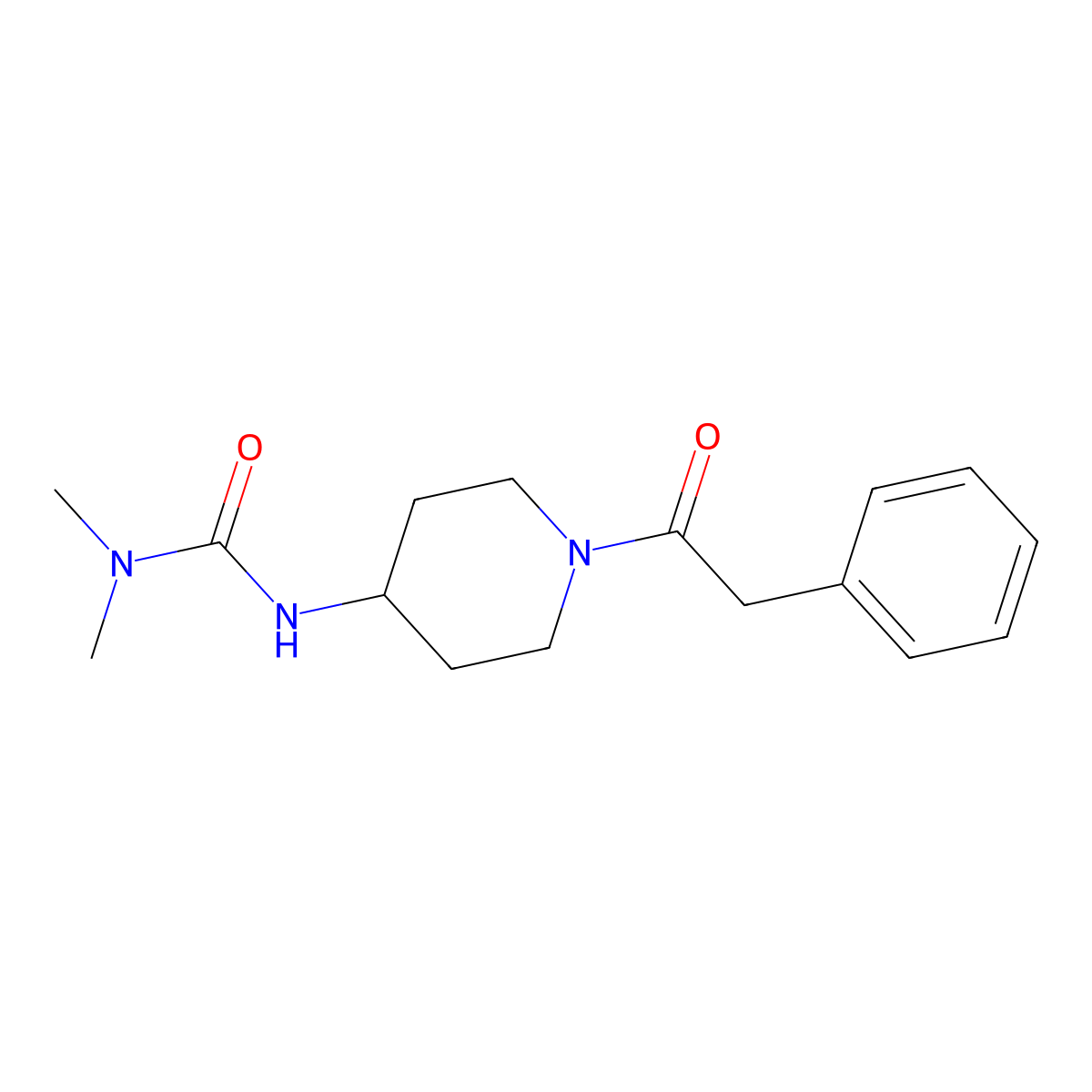 3,3-Dimethyl-1-[1-(2-phenylacetyl)piperidin-4-YL]urea molecular structure, CAS 1796809-64-7