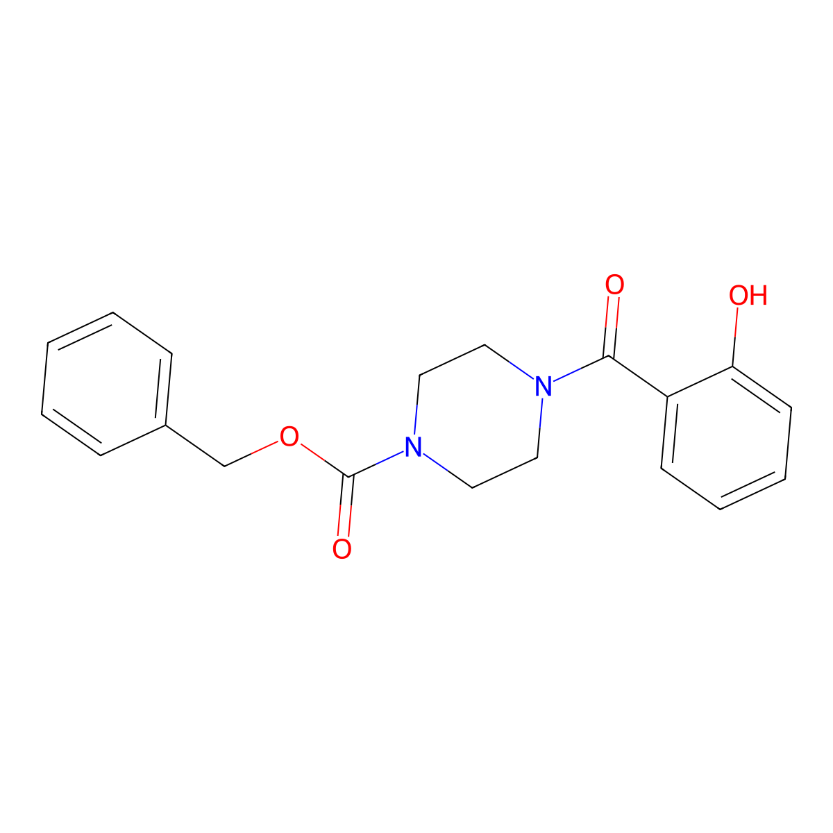 Benzyl 4-(2-hydroxybenzoyl)piperazine-1-carboxylate molecular structure, CAS 1796818-58-0