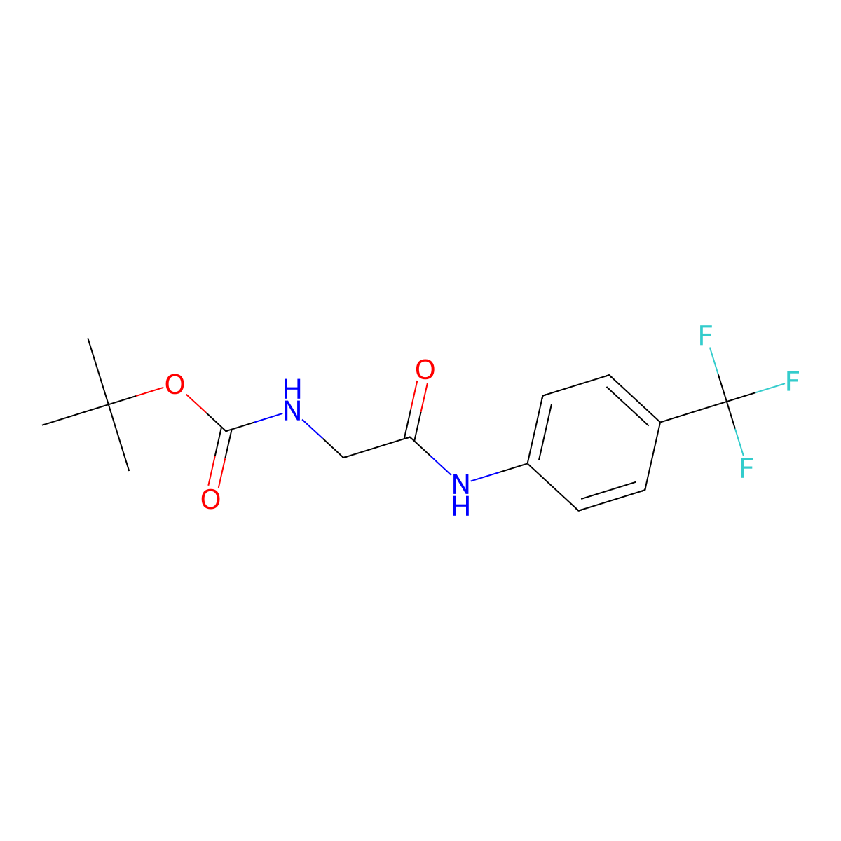 Carbamic acid, [2-oxo-2-[[4-(trifluoromethyl)phenyl]amino]ethyl]-, 1,1-dimethylethyl ester molecular structure, CAS 179683-40-0