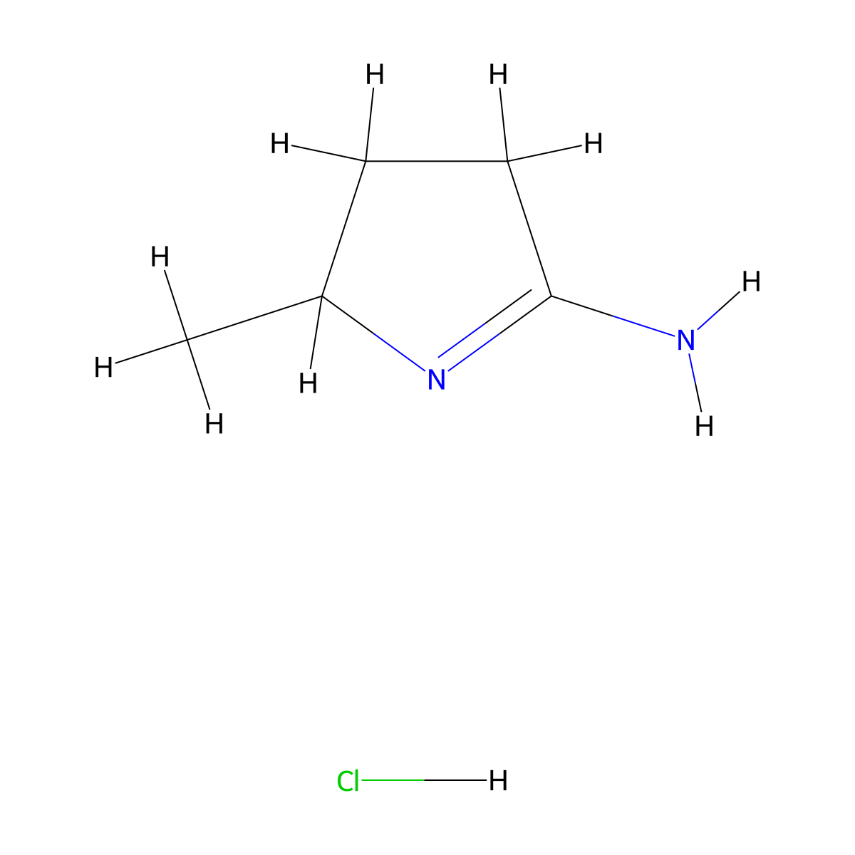 3,4-dihydro-2-methyl-2H-Pyrrol-5-aminehydrochloride molecular structure, CAS 179684-05-0
