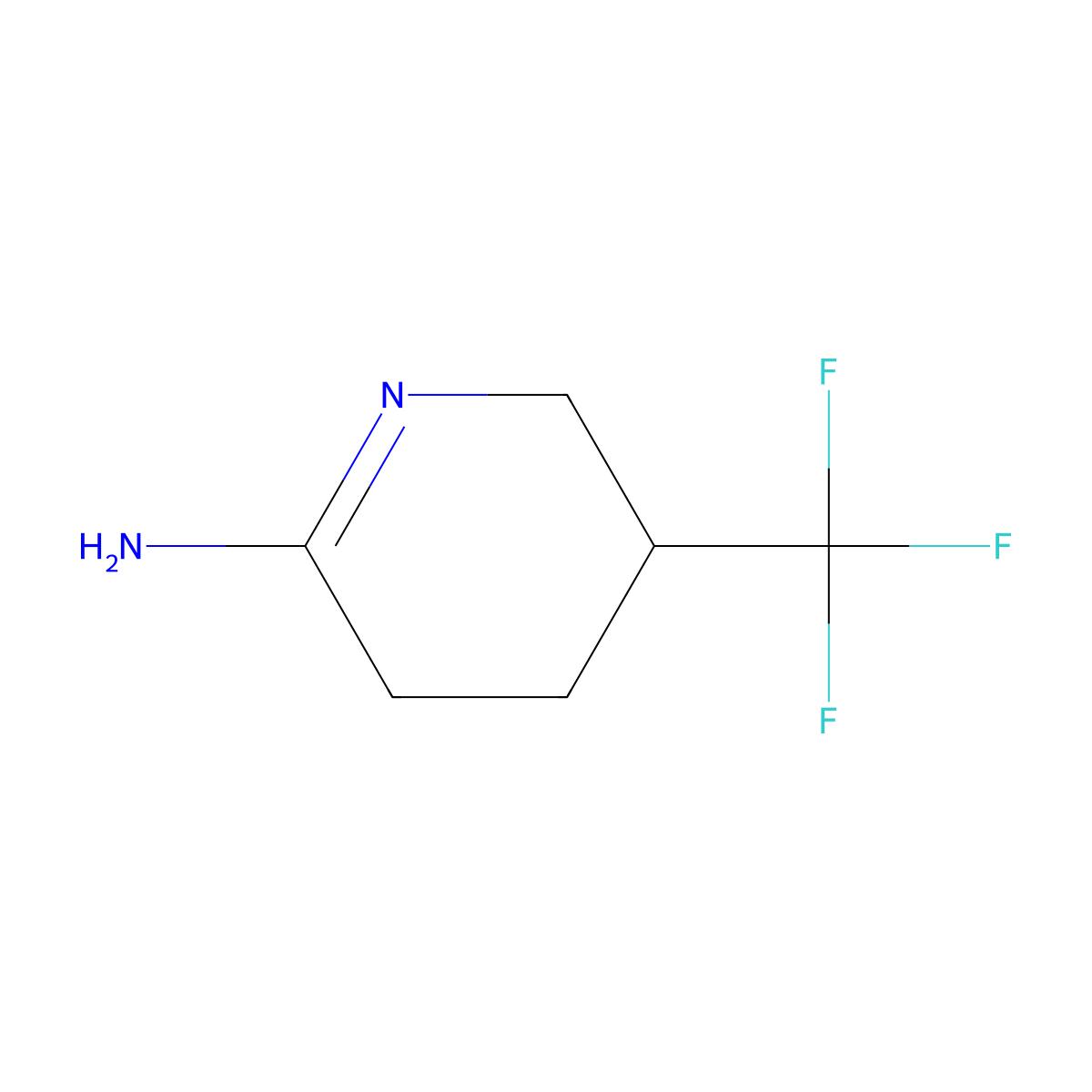 3,4,5,6-Tetrahydro-5-(trifluoromethyl)-2-pyridinamine molecular structure, CAS 179684-52-7