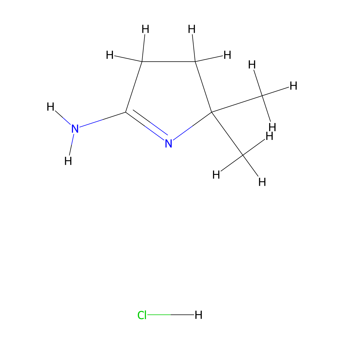 5,5-Dimethylpyrrolidin-2-imine hydrochloride molecular structure, CAS 179684-58-3