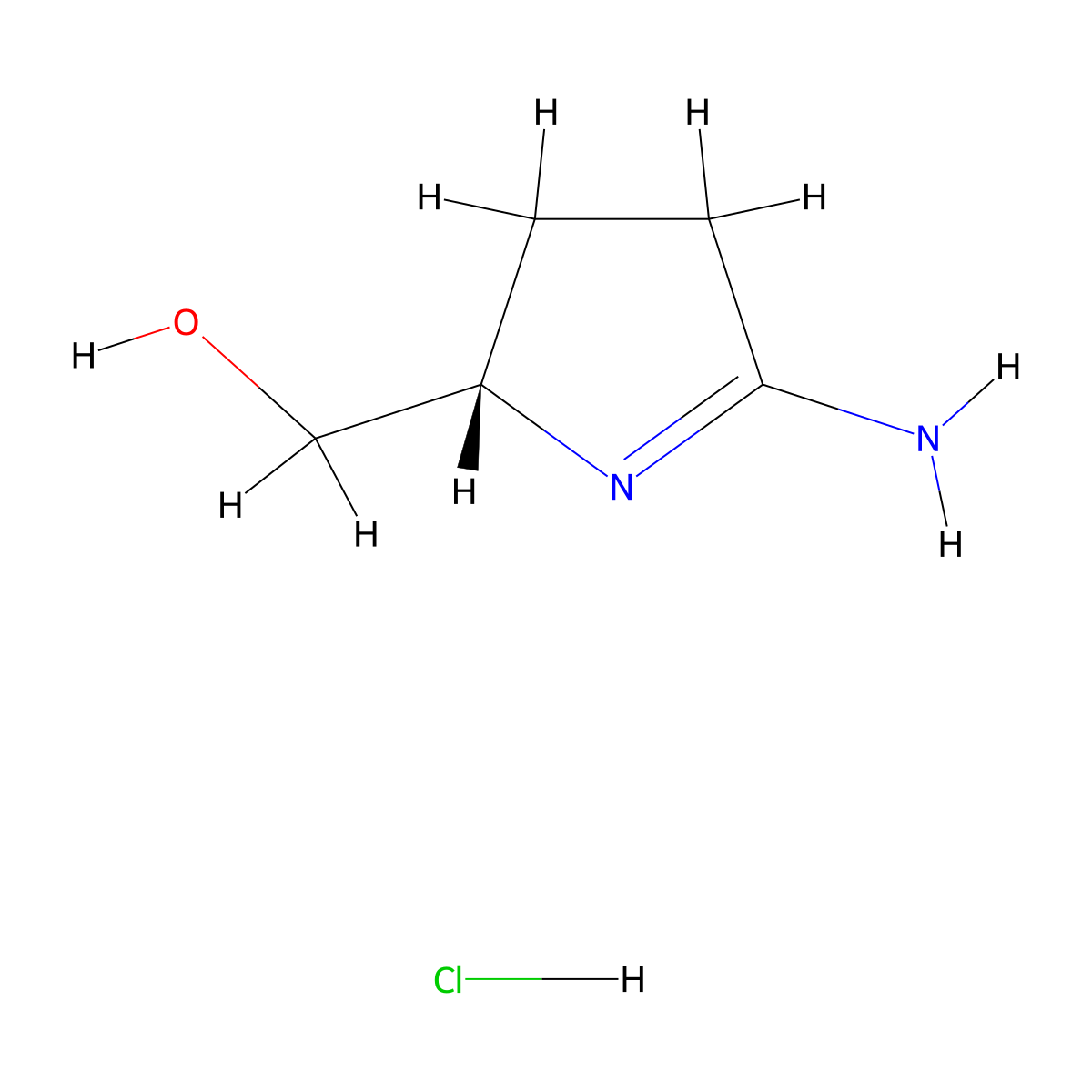 ((2S)-5-iminopyrrolidin-2-yl)methanol hydrochloride molecular structure, CAS 179684-69-6