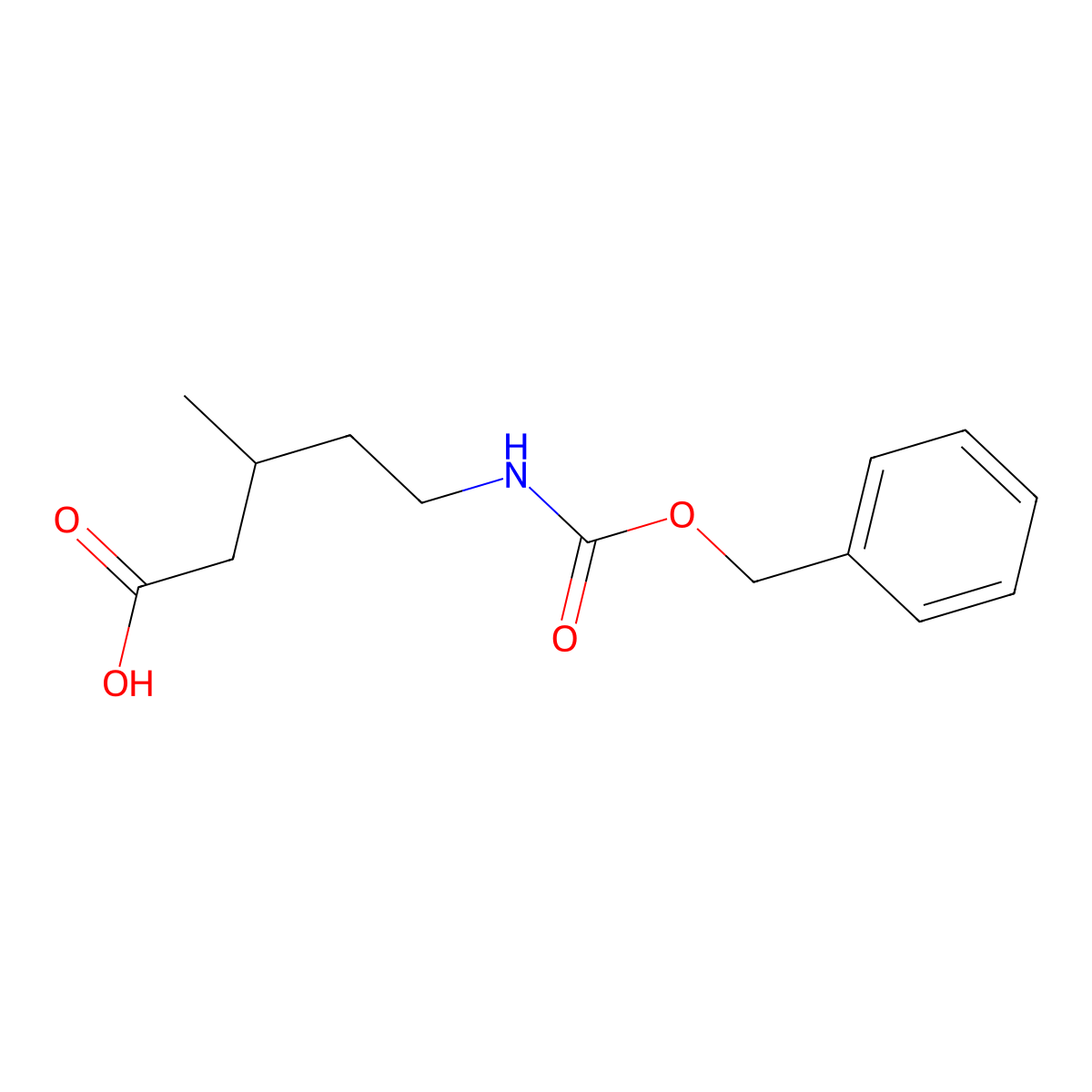 (3R)-5-{[(benzyloxy)carbonyl]amino}-3-methylpentanoic acid molecular structure, CAS 179685-72-4