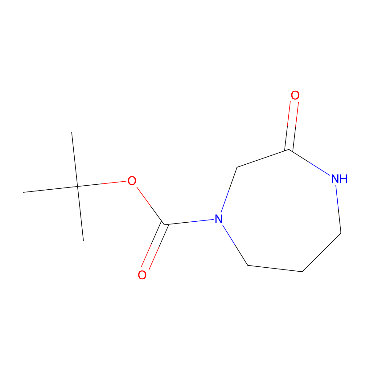 tert-Butyl 3-oxo-1,4-diazepane-1-carboxylate molecular structure, CAS 179686-38-5