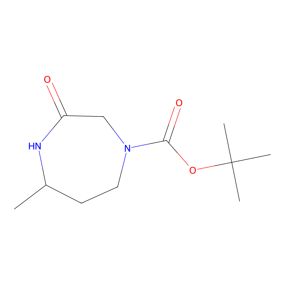 Tert-butyl 5-methyl-3-oxo-1,4-diazepane-1-carboxylate molecular structure, CAS 179686-61-4