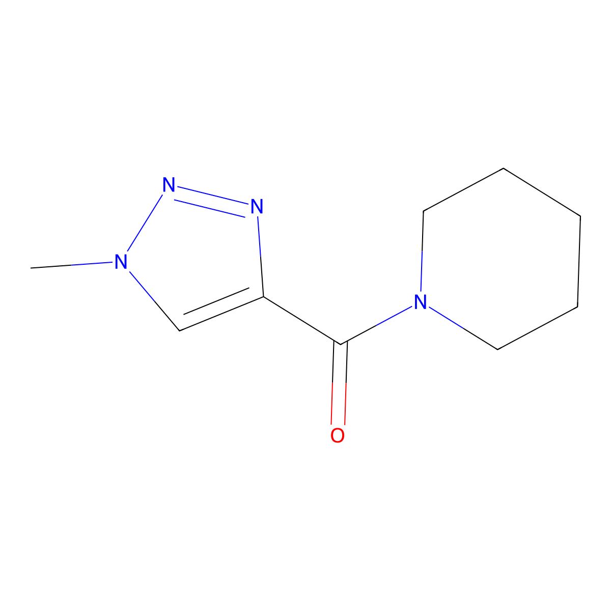 1-(1-methyl-1H-1,2,3-triazole-4-carbonyl)piperidine molecular structure, CAS 1796869-21-0