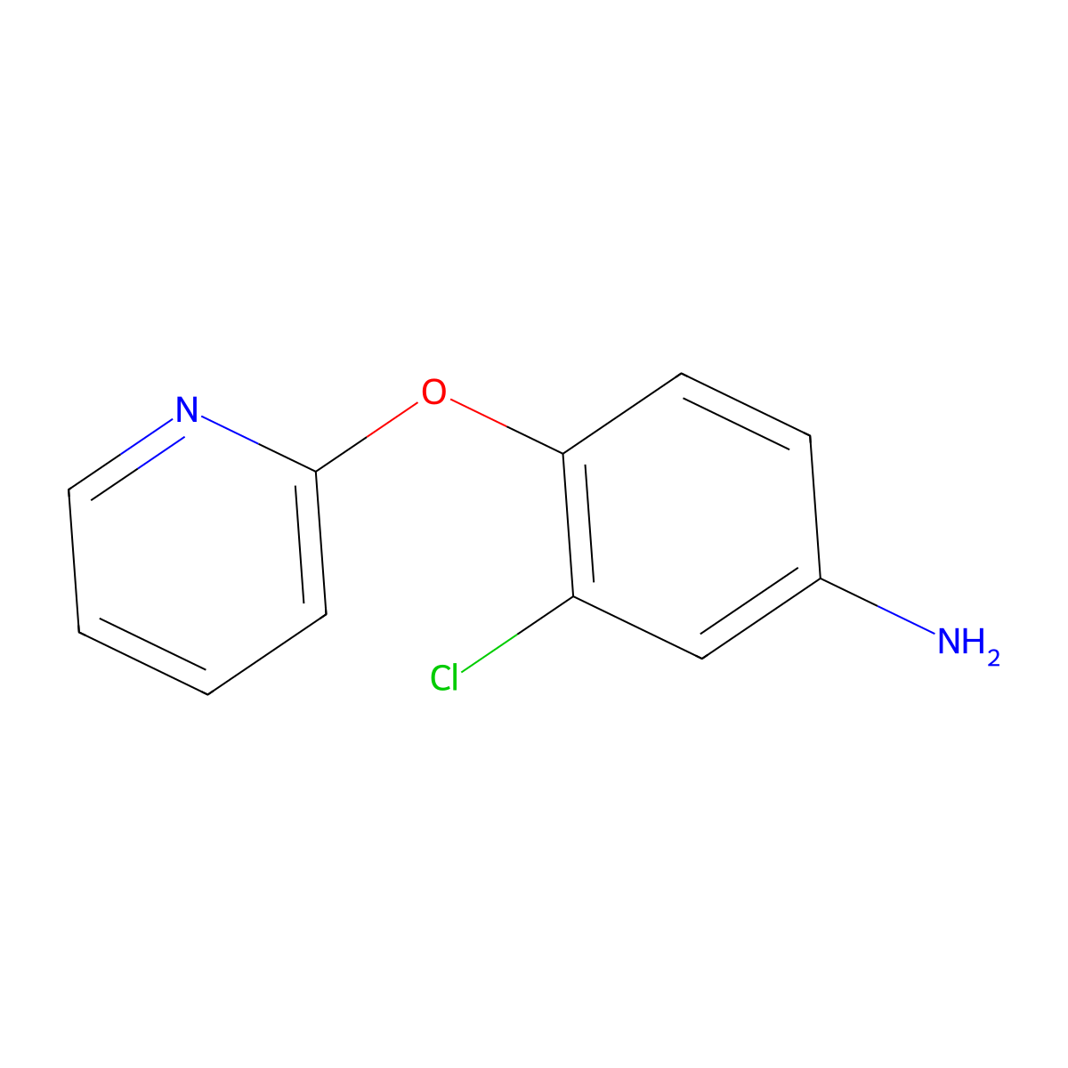 3-Chloro-4-(pyridin-2-yloxy)aniline molecular structure, CAS 179687-67-3