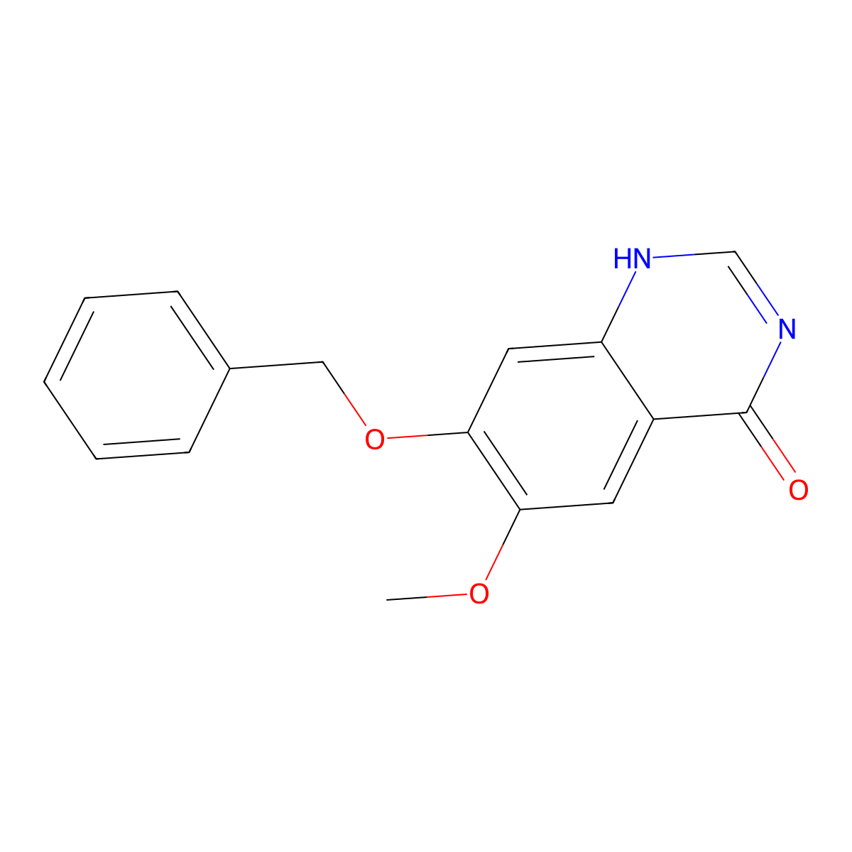 6-methoxy-7-phenylmethoxy-1H-quinazolin-4-one molecular structure, CAS 179688-01-8