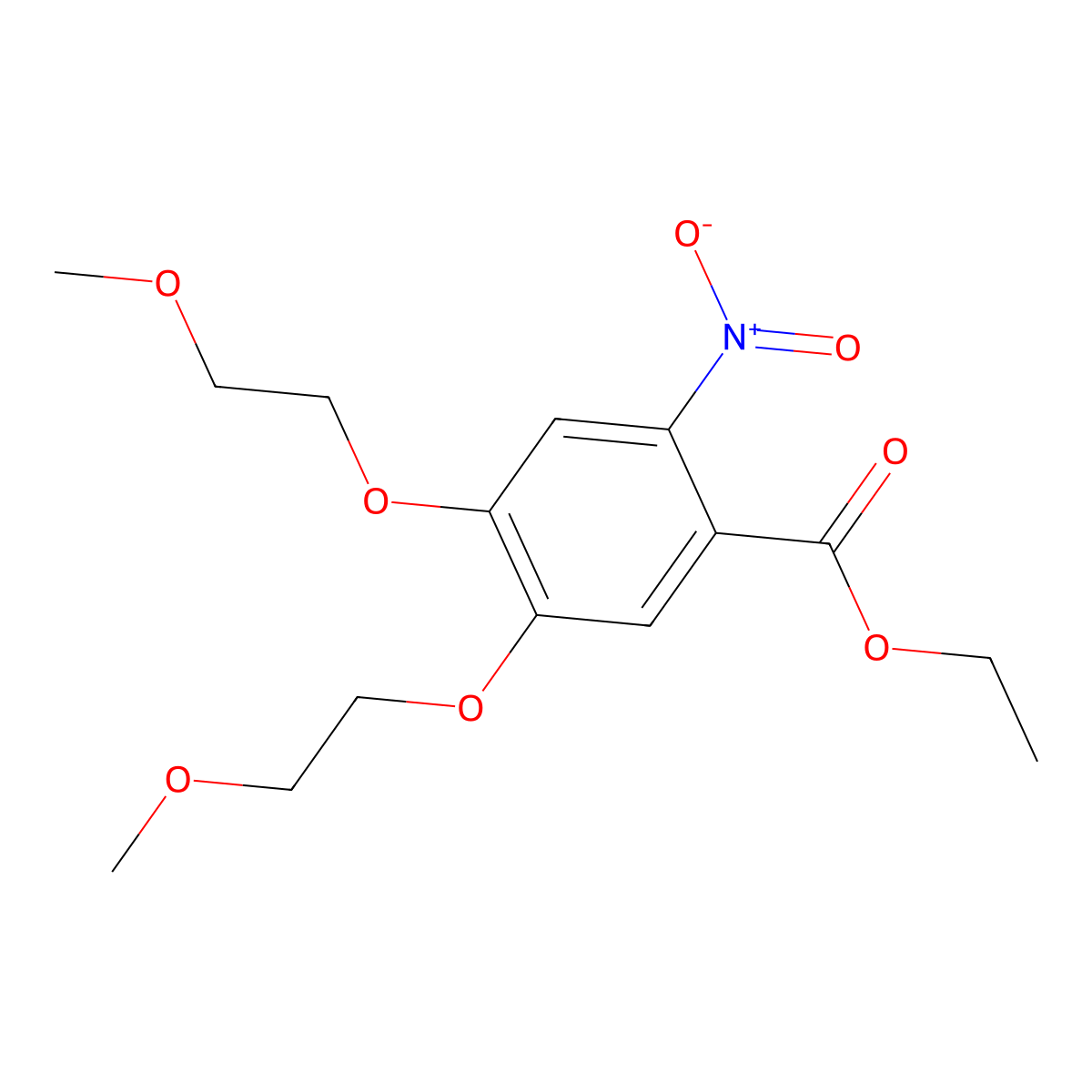 Ethyl 4,5-bis(2-methoxyethoxy)-2-nitrobenzoate molecular structure, CAS 179688-26-7