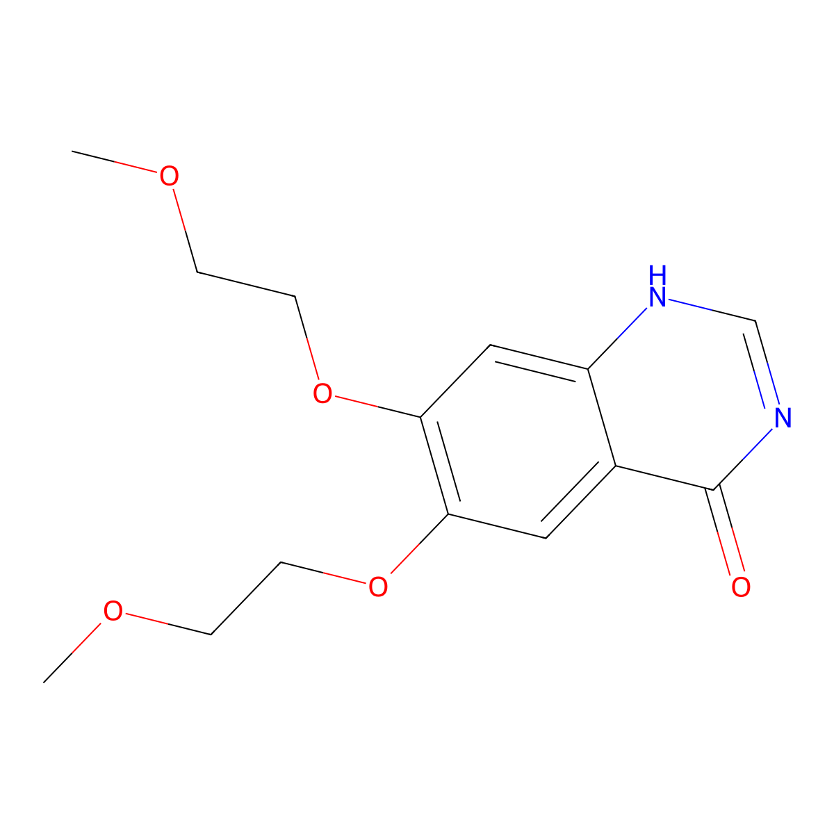 6,7-bis(2-methoxyethoxy)-1H-quinazolin-4-one molecular structure, CAS 179688-29-0