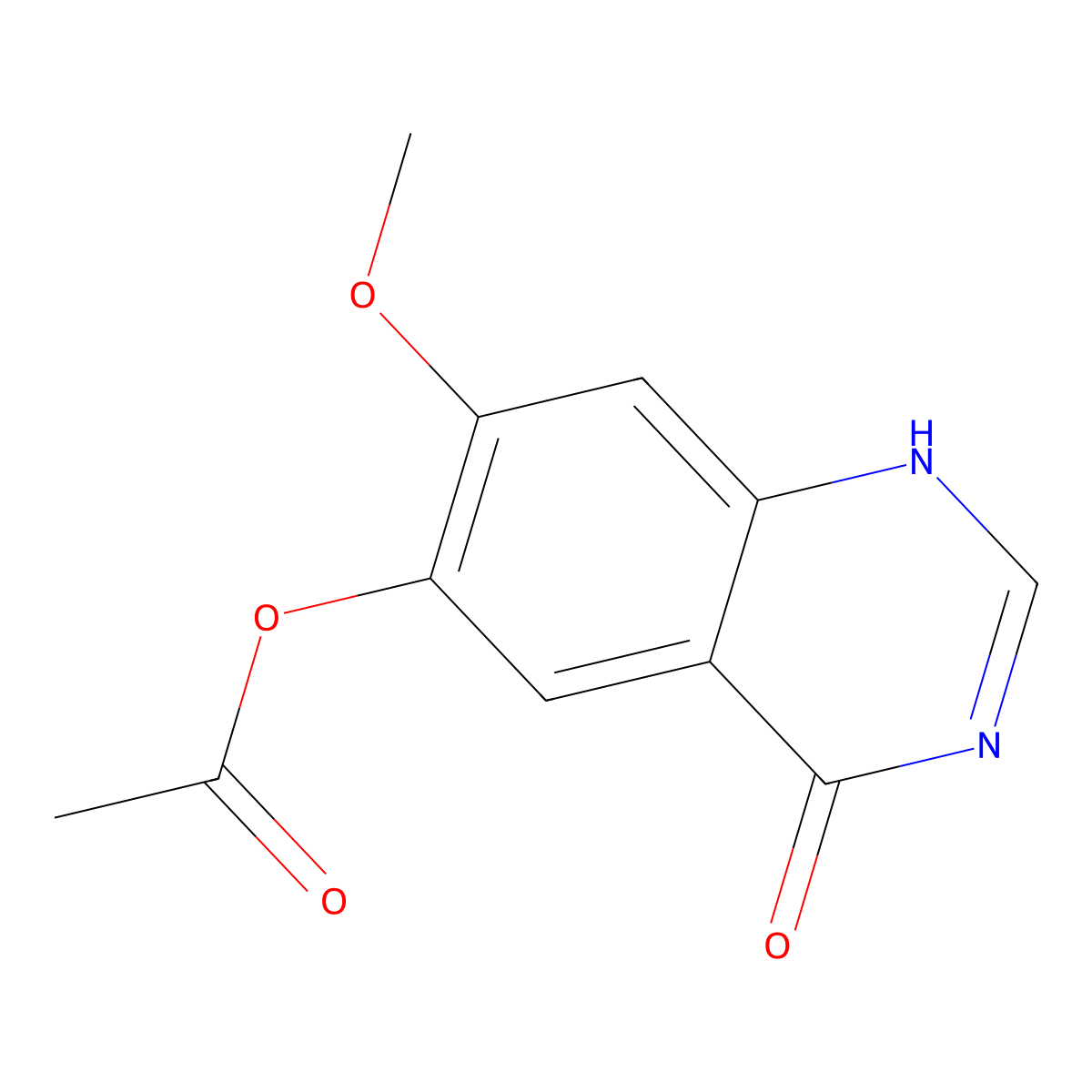(7-methoxy-4-oxo-1H-quinazolin-6-yl) acetate molecular structure, CAS 179688-53-0