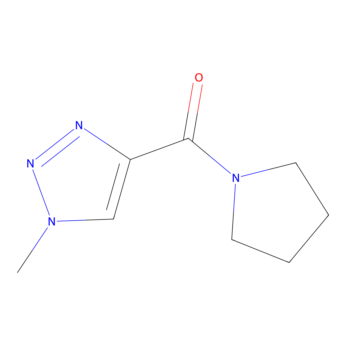 1-methyl-4-(pyrrolidine-1-carbonyl)-1H-1,2,3-triazole molecular structure, CAS 1796880-21-1