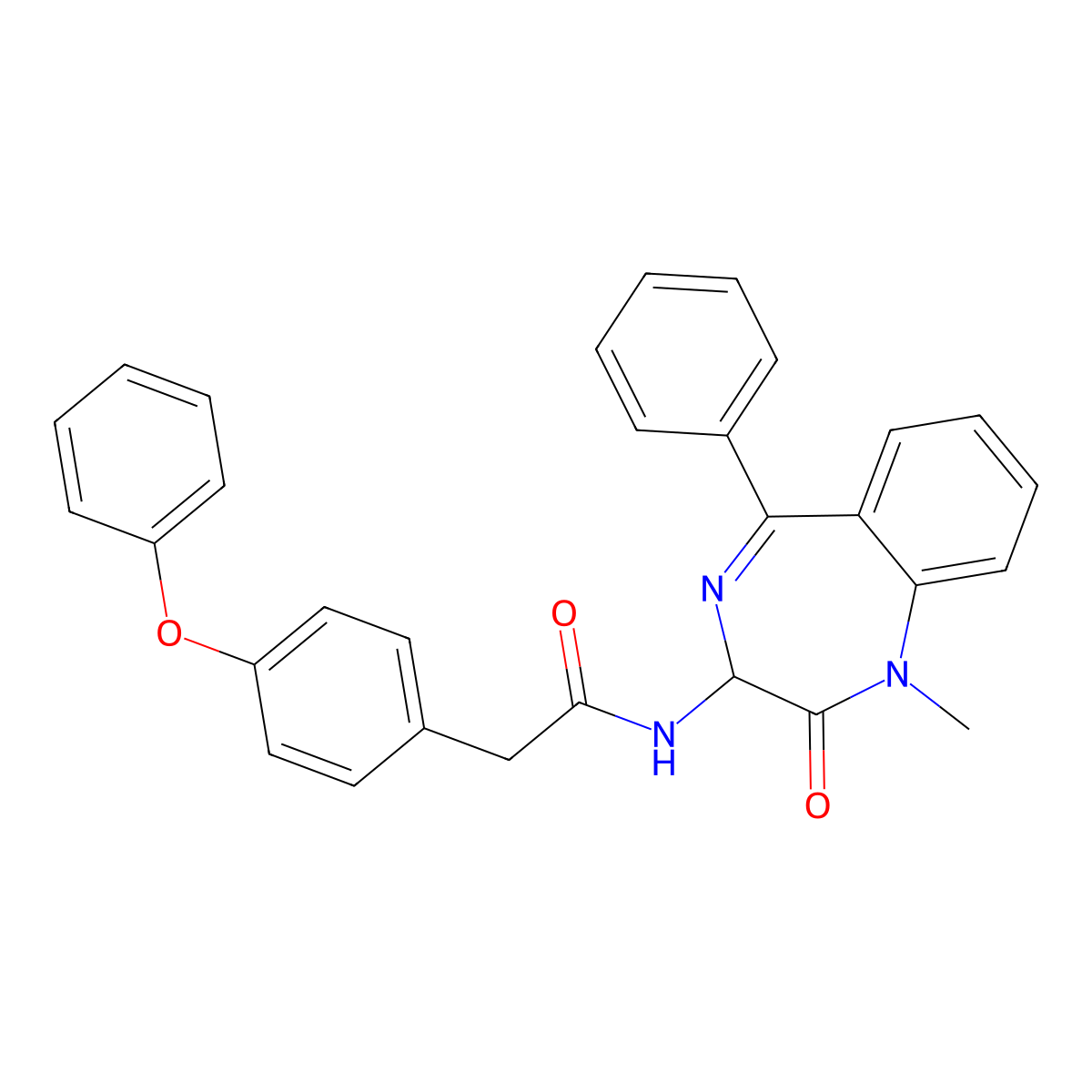 N-(1-methyl-2-oxo-5-phenyl-2,3-dihydro-1H-1,4-benzodiazepin-3-yl)-2-(4-phenoxyphenyl)acetamide molecular structure, CAS 1796882-73-9