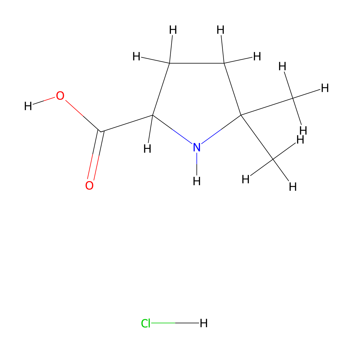 5,5-Dimethylpyrrolidine-2-carboxylic acid hydrochloride molecular structure, CAS 1796882-98-8